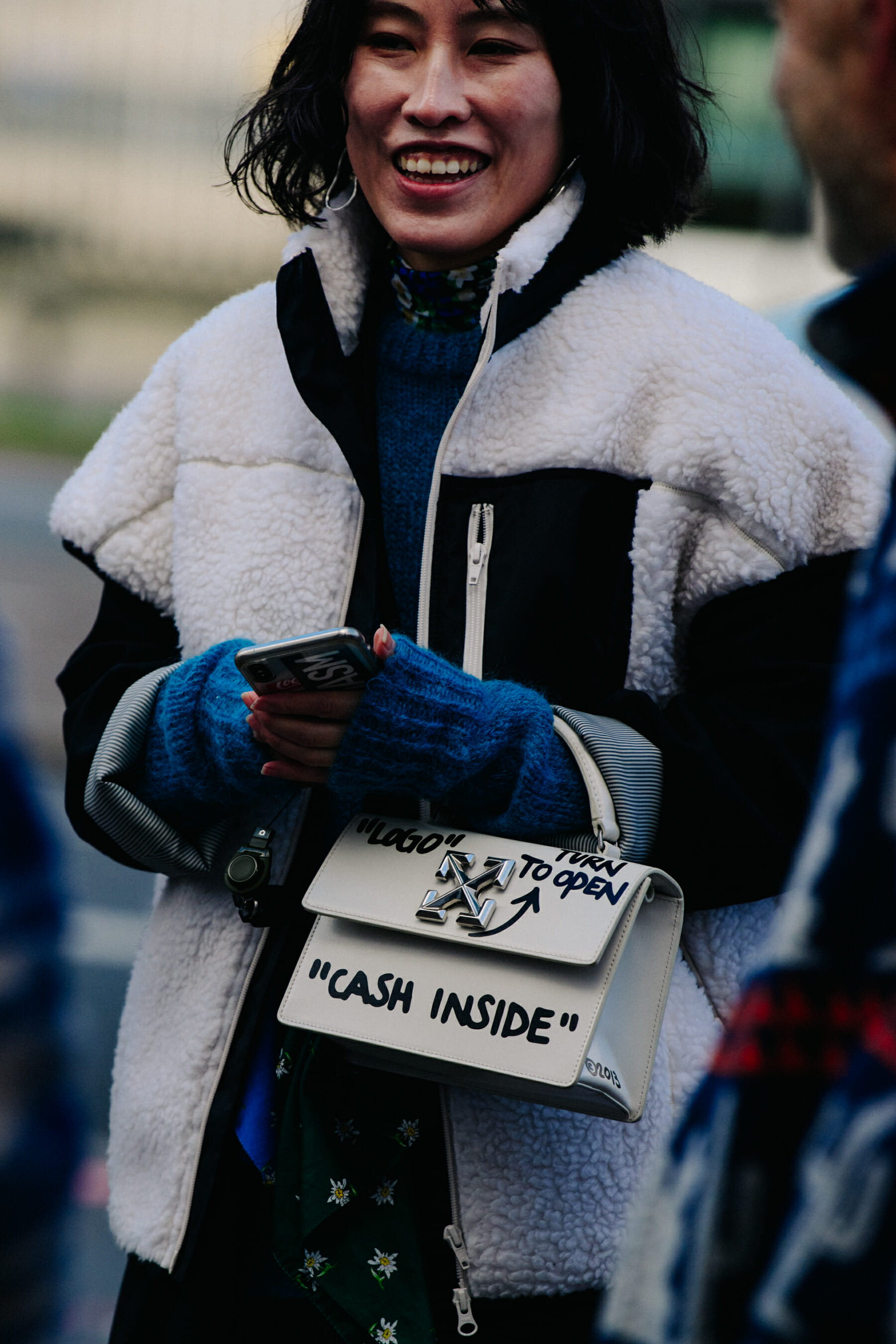 Woman carrying Off-White bag