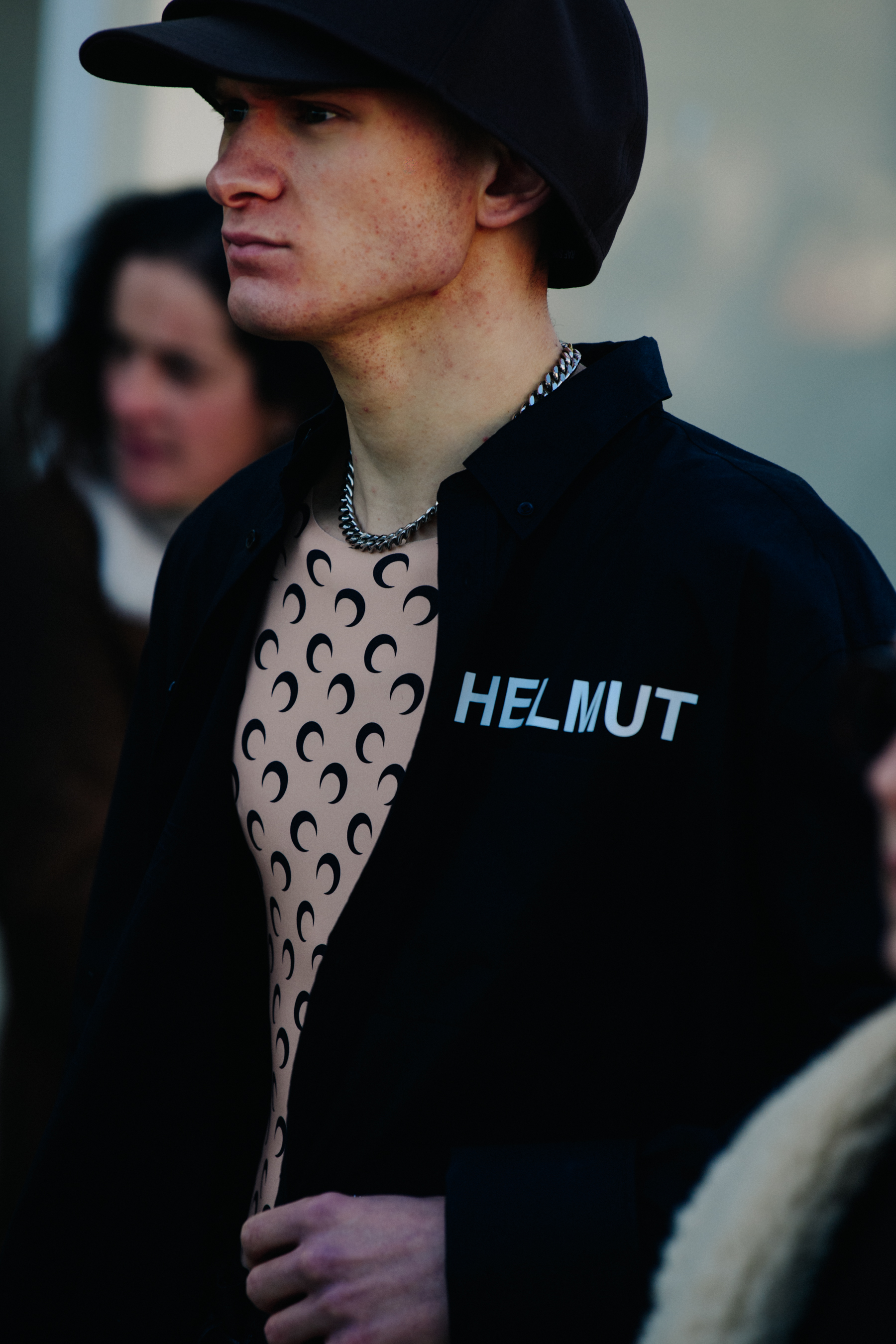 Man wearing Helmut Lang