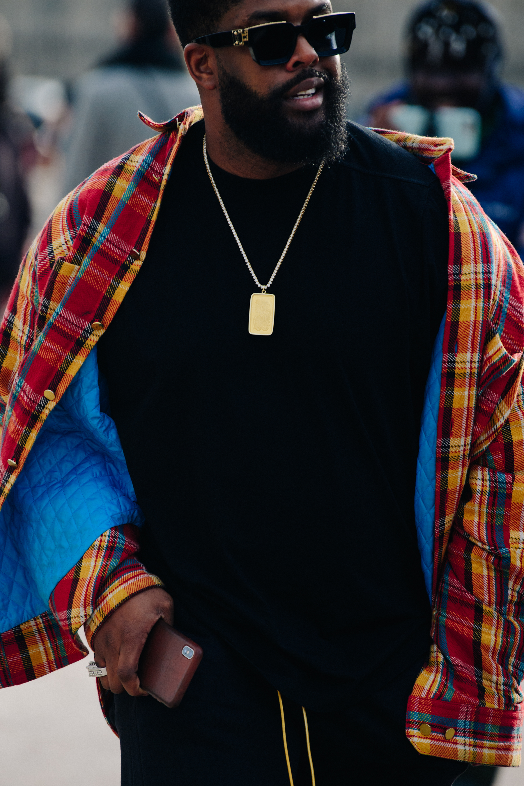 Man wearing check shirt