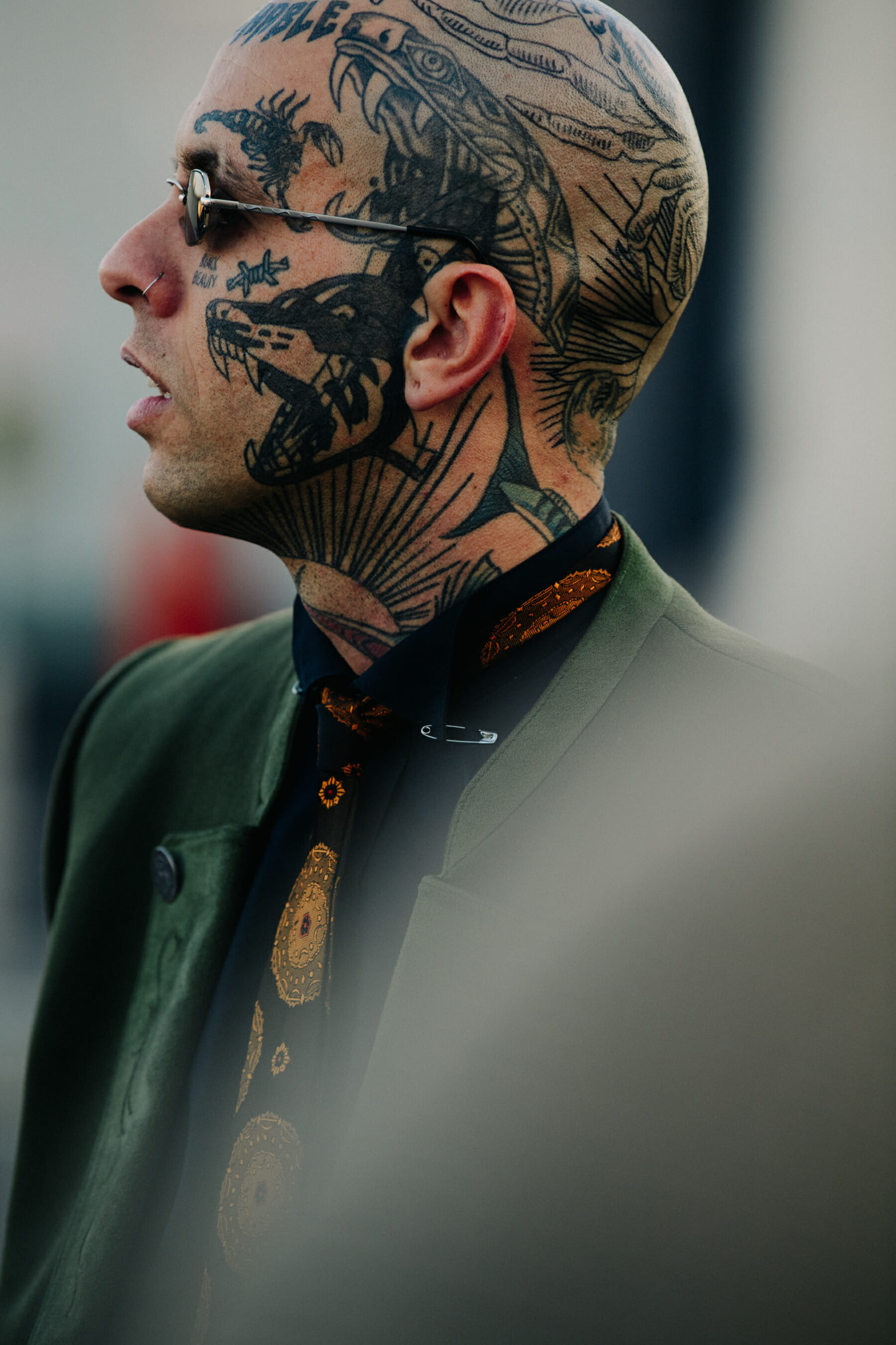 Man with facial tattoos