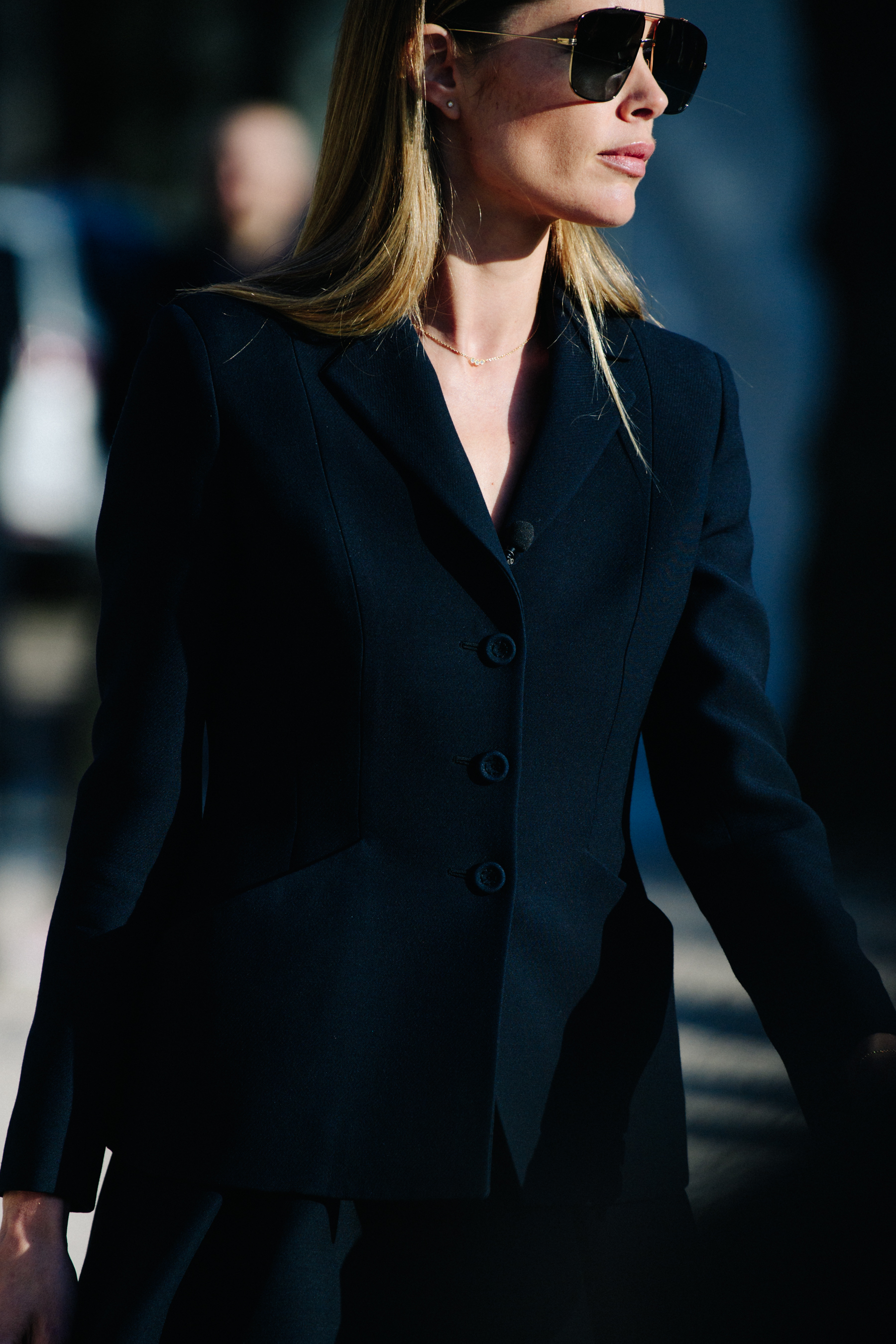 Woman wearing Dior coat