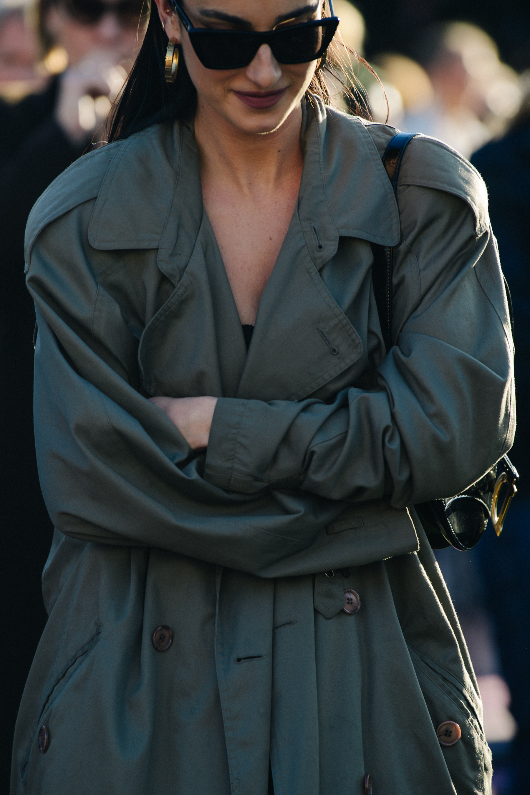 Woman wearing light coat