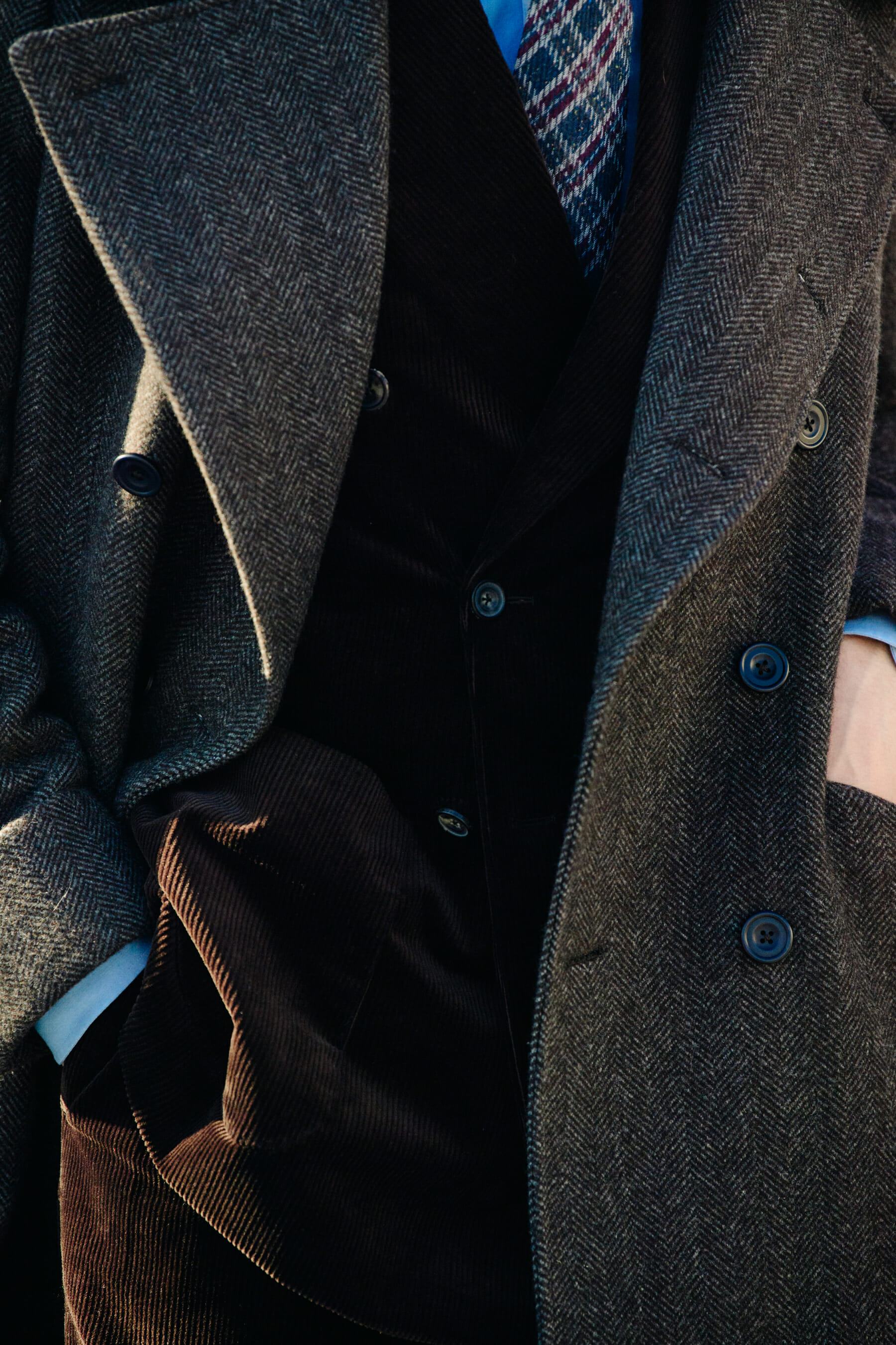 Man wearing wool coat