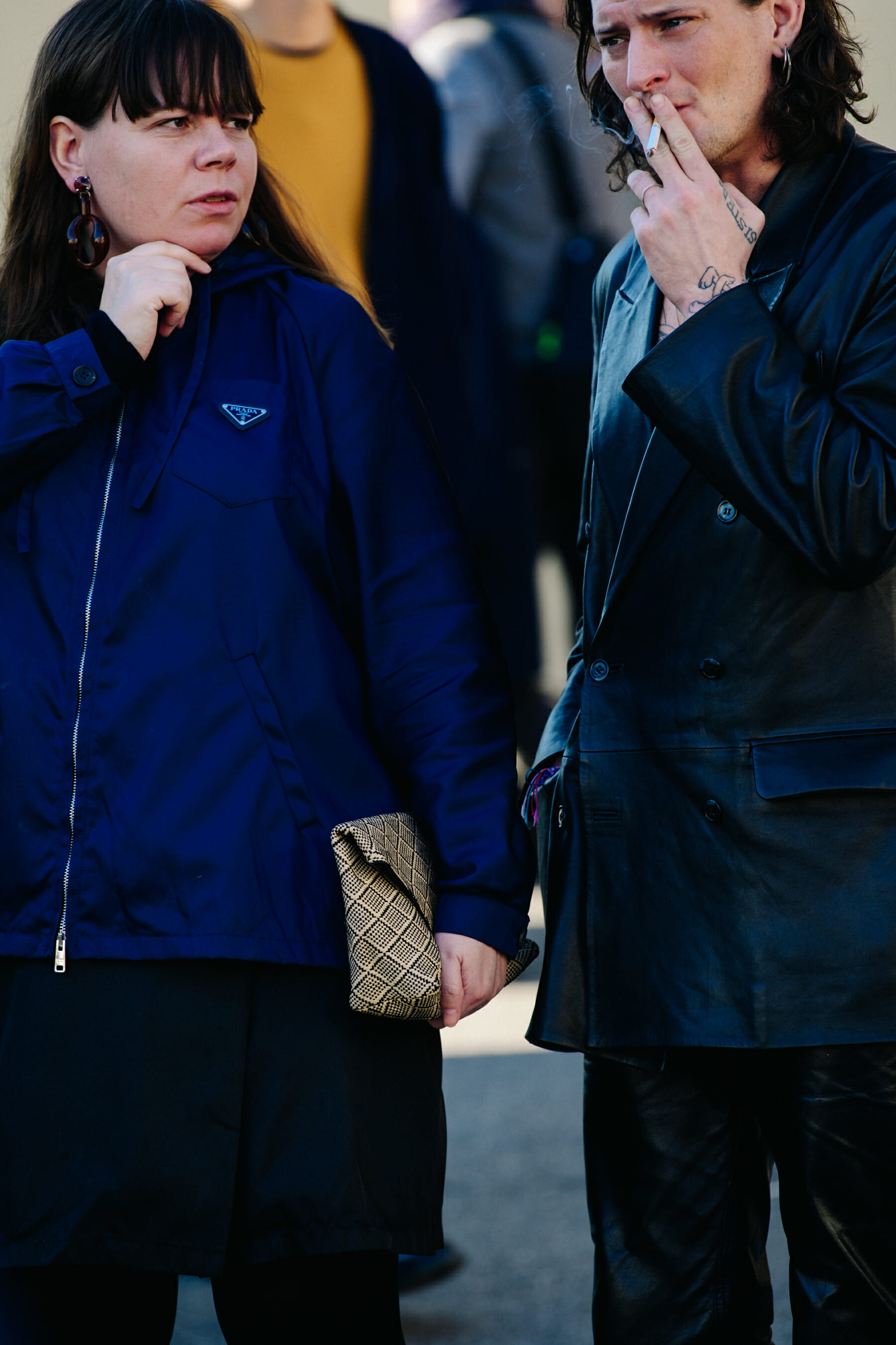 Couple wearing dark clothing