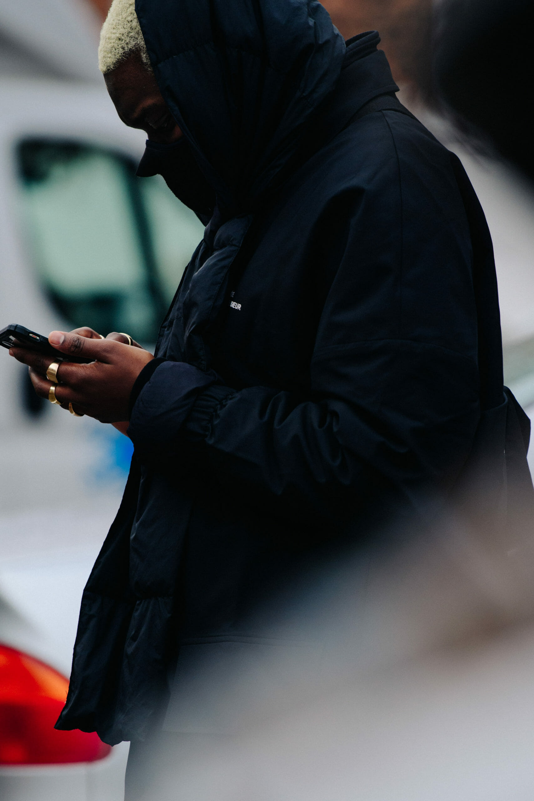 Man wearing black mask