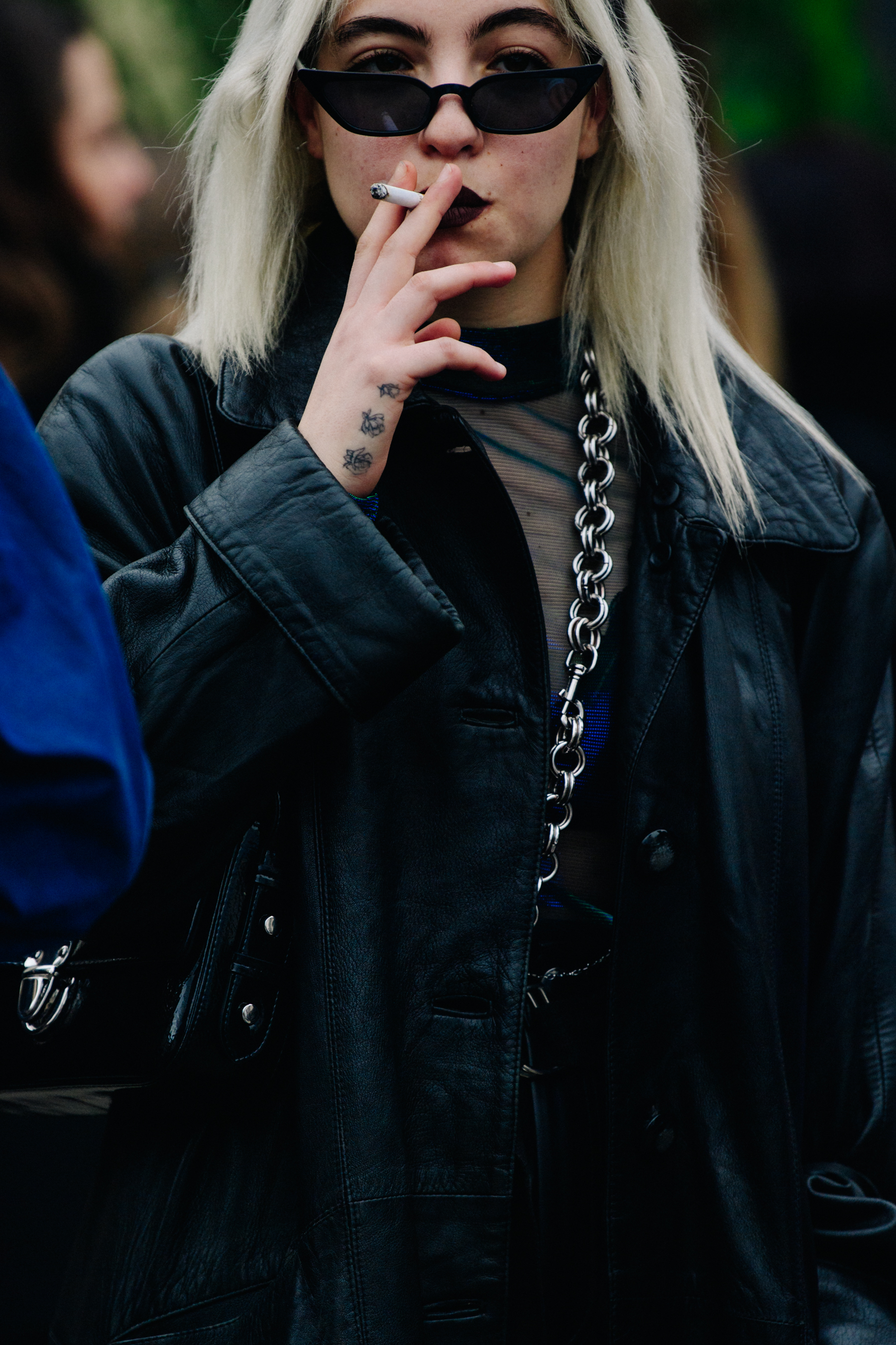 Woman wearing black outfit