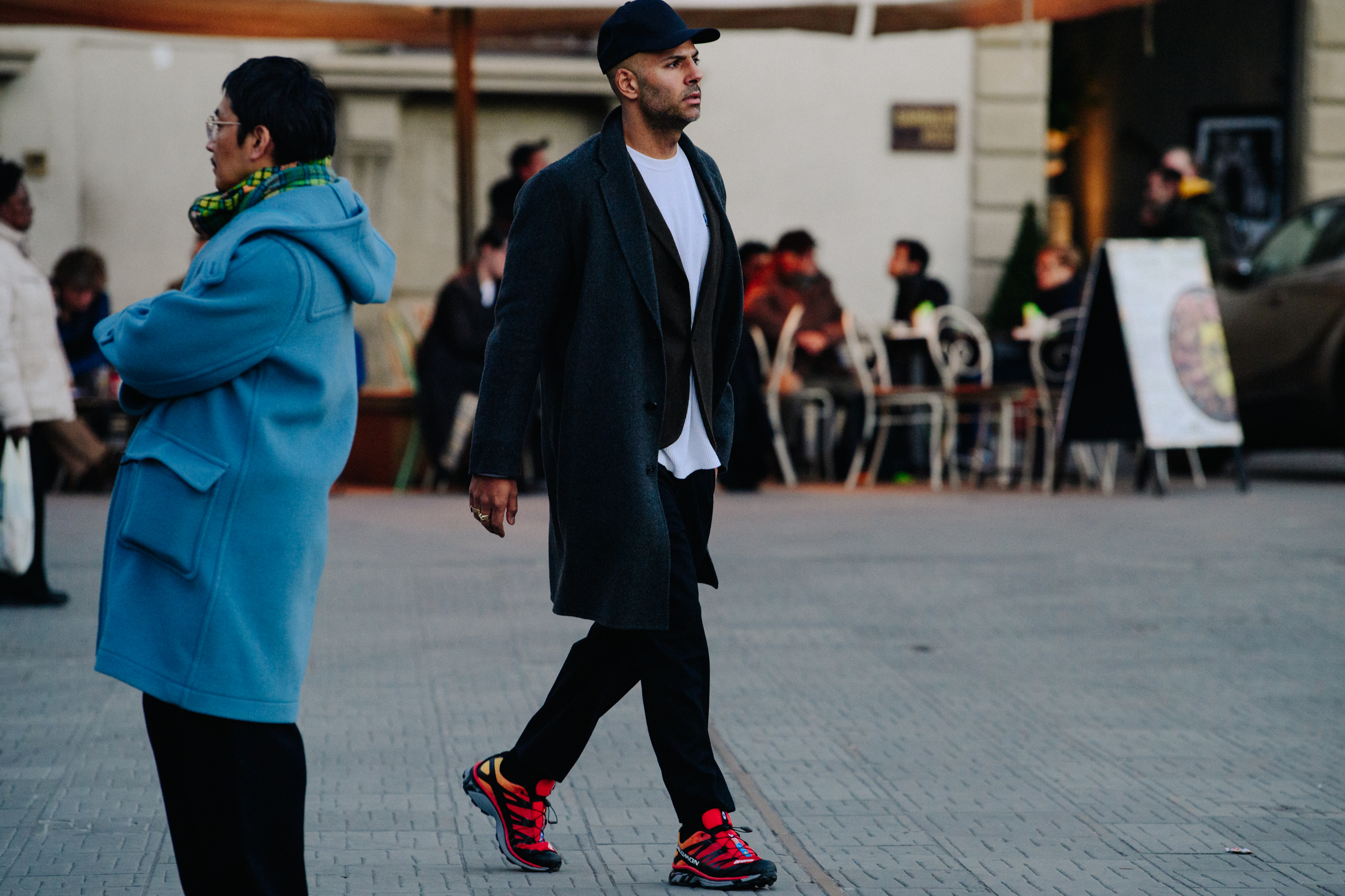 Danish man wearing red Salomons