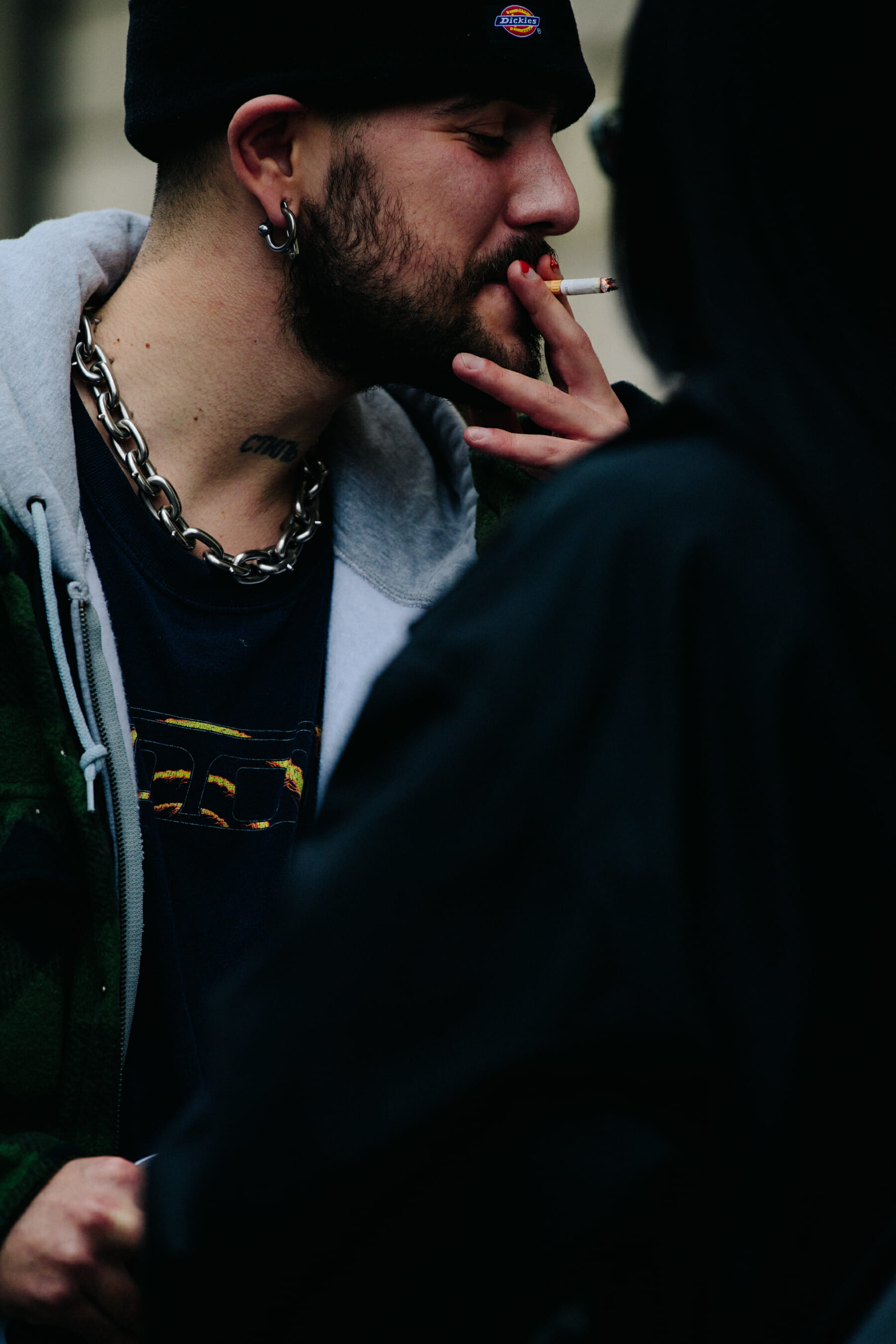 Man wearing Dickies beanie