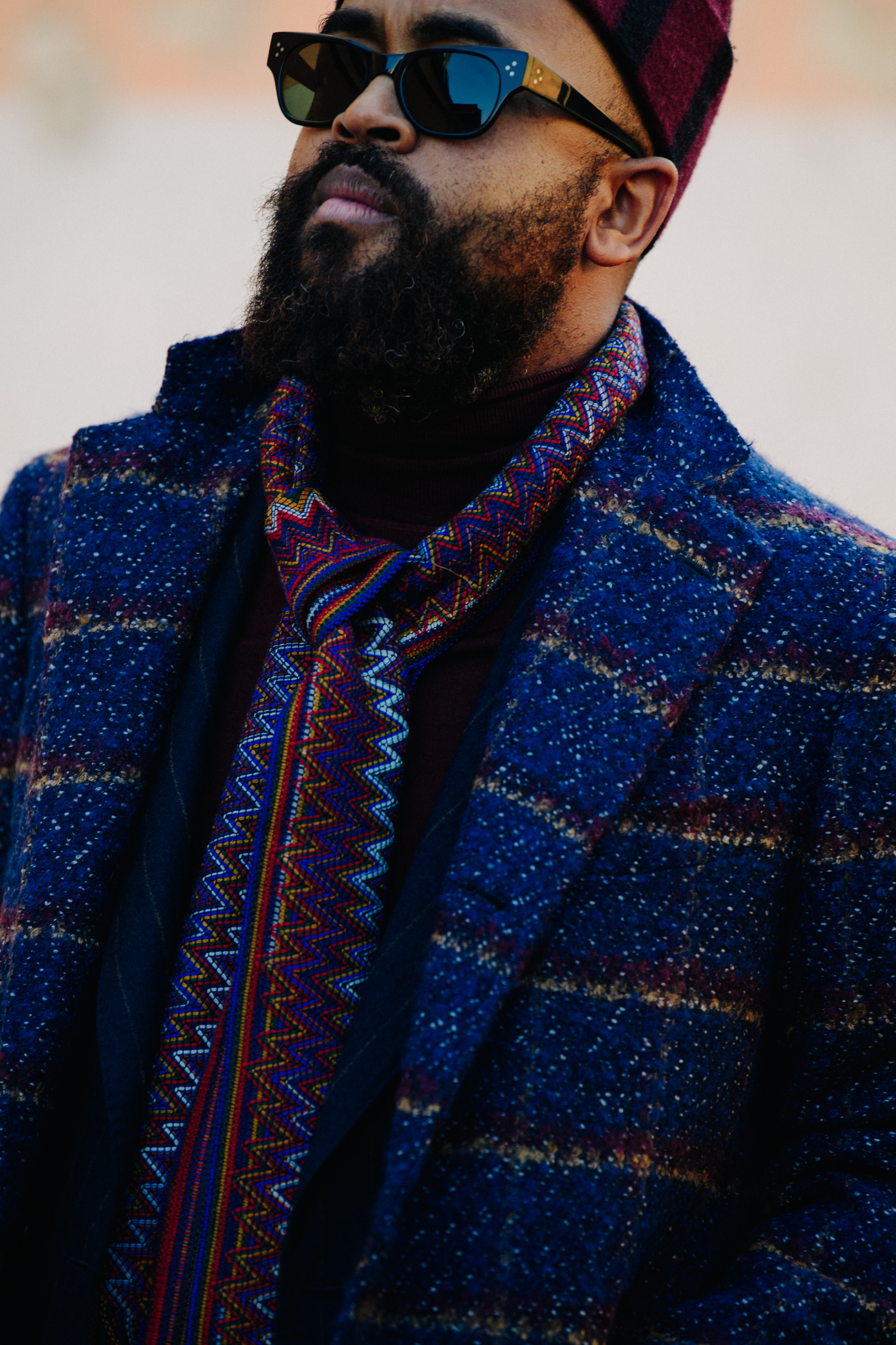 Man wearing colourful outfit