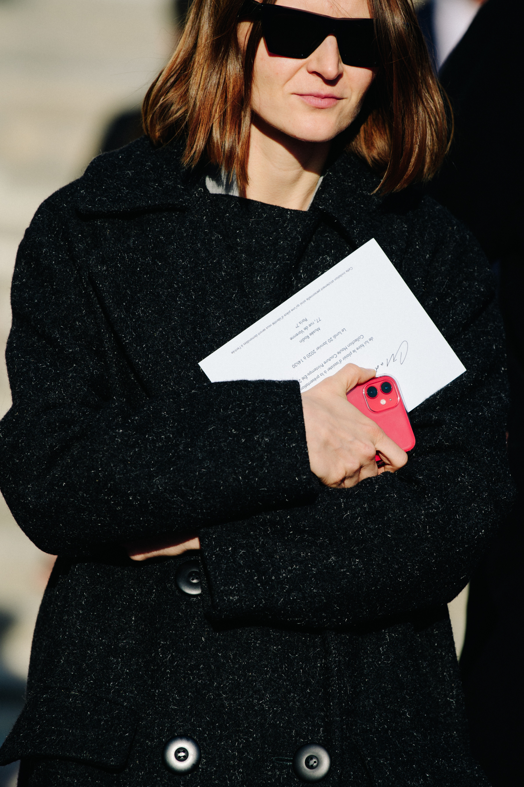 Woman wearing Dior coat