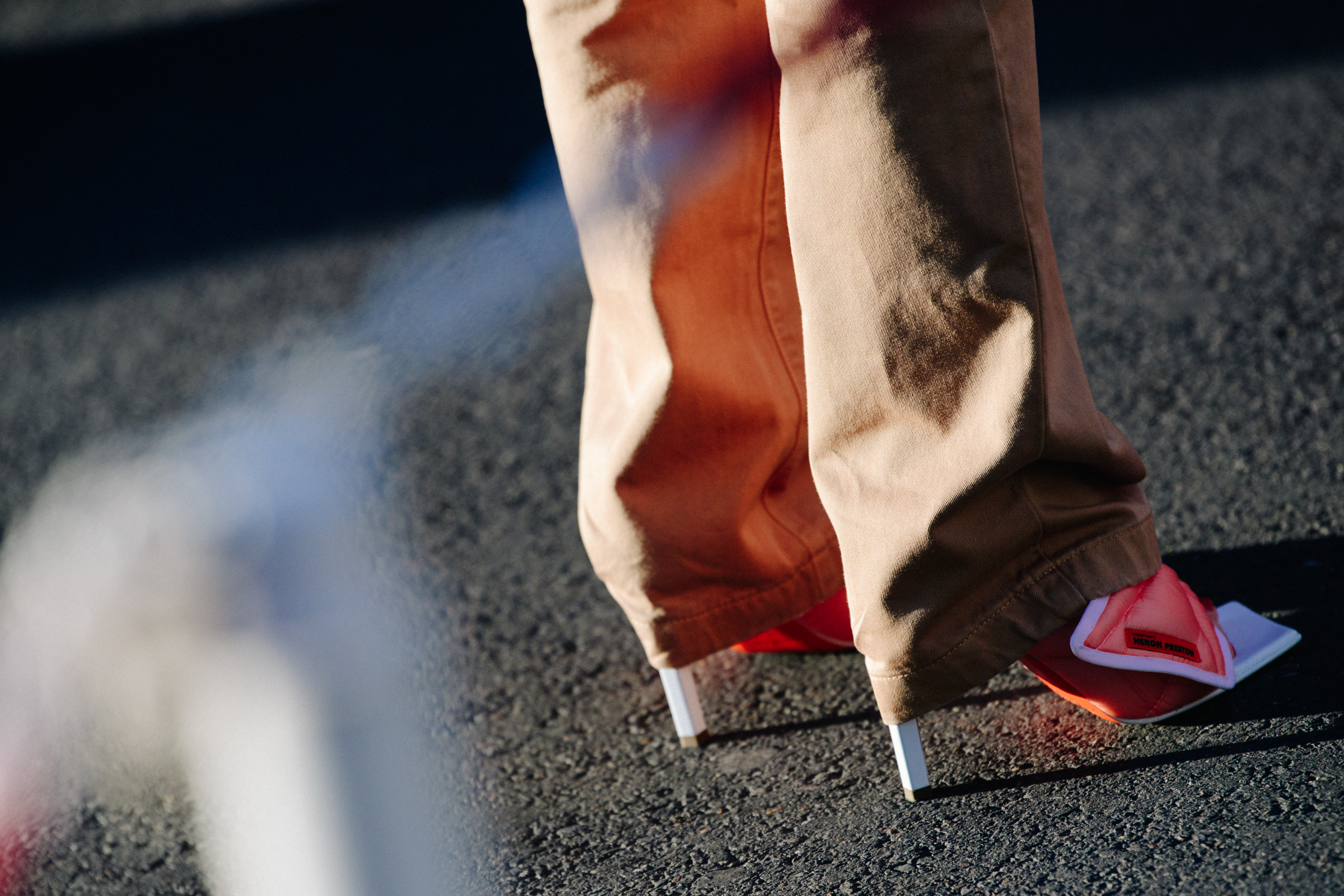 Woman wearing Heron Preston