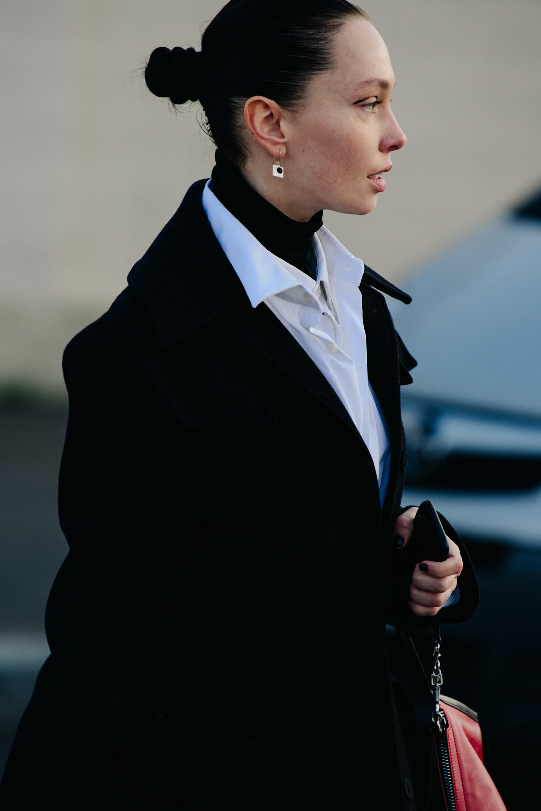 Woman wearing white shirt