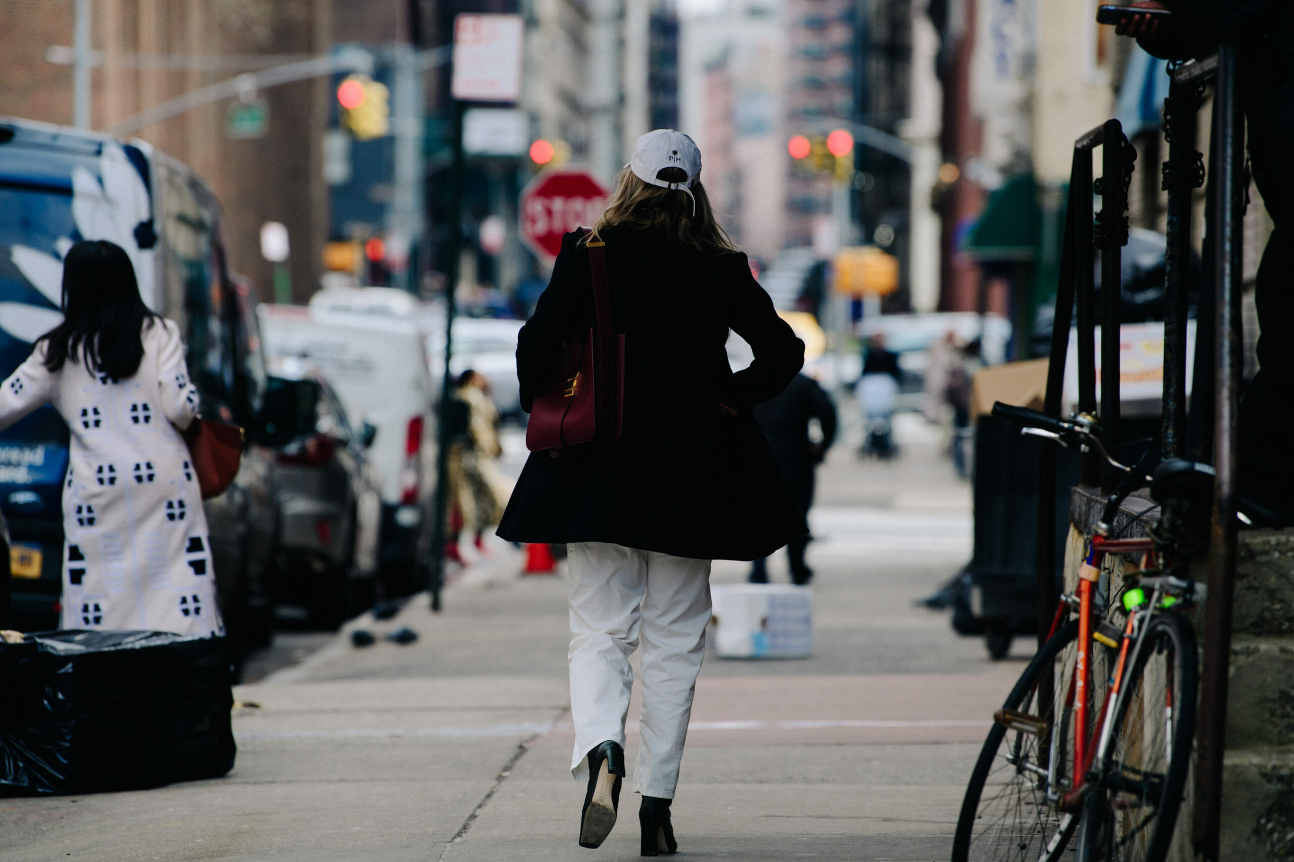 Woman wearing white cap