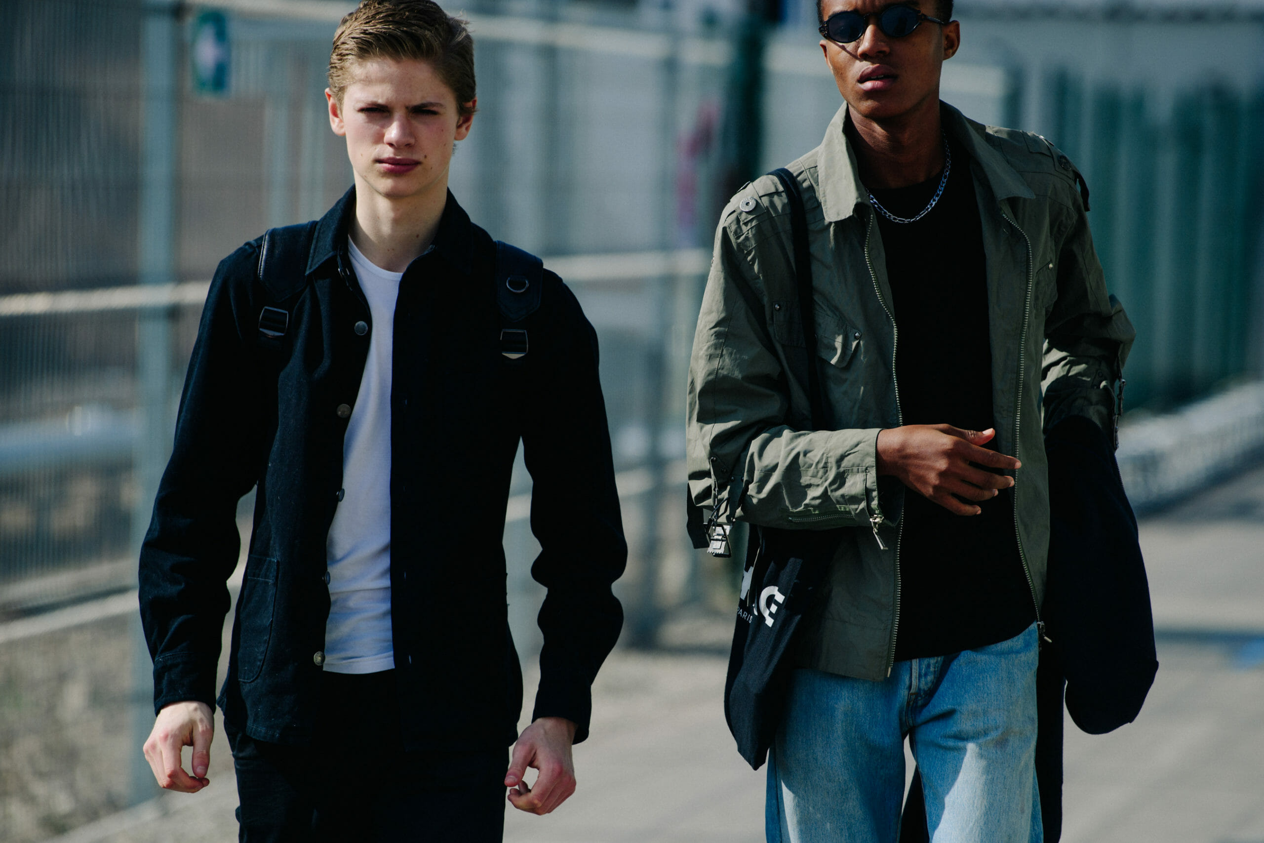 Two male models in black