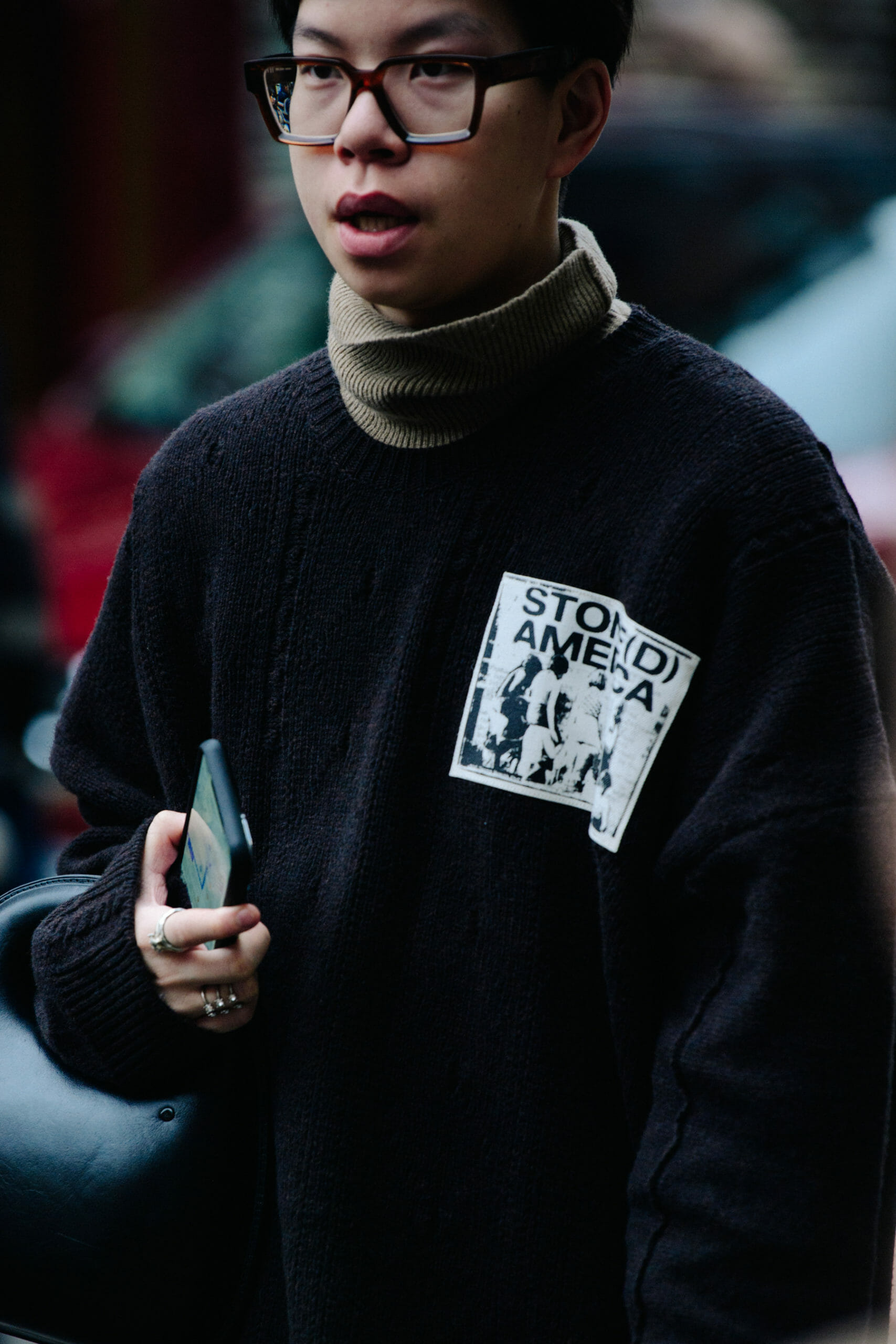 Man wearing wool jumper