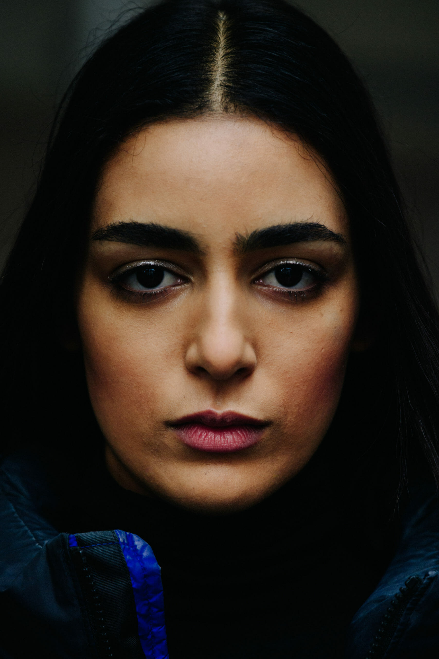 Model with dark eyes