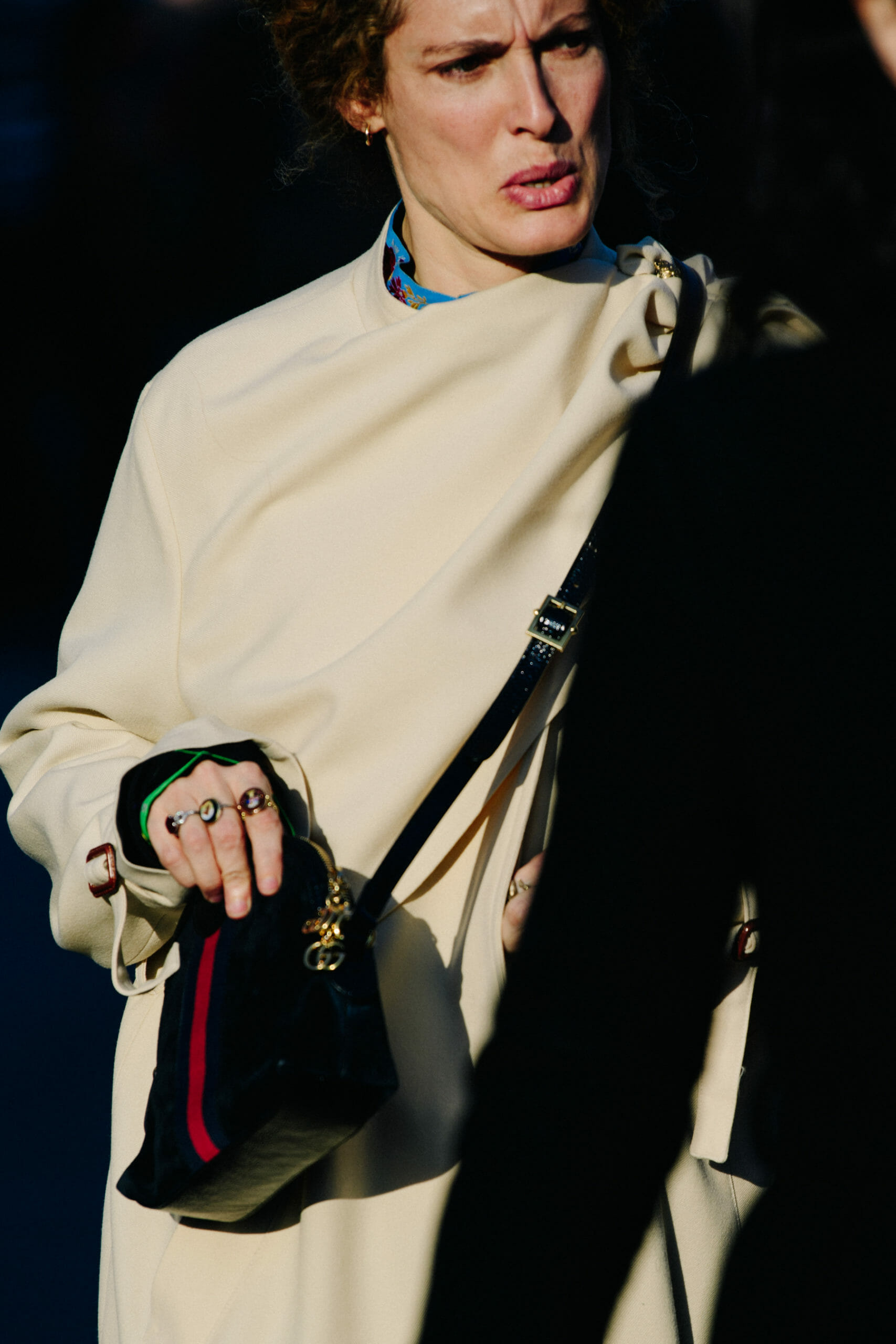 Woman wearing black bag
