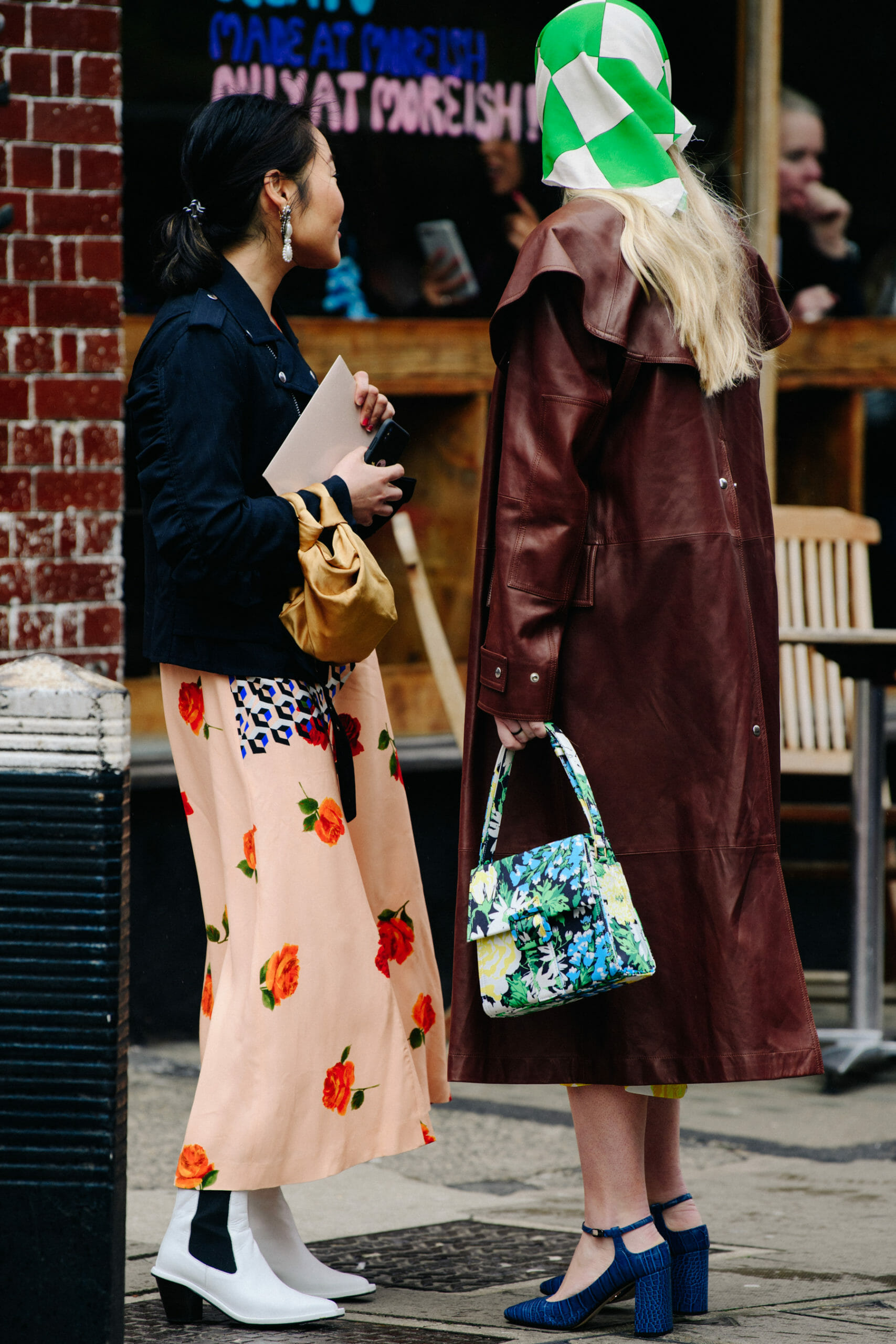 Two women wearing patterns