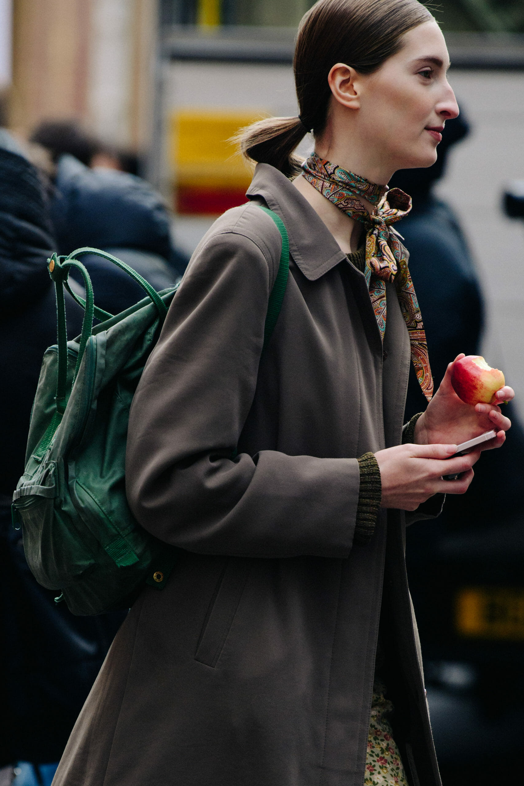 Model carrying Fjallraven bag