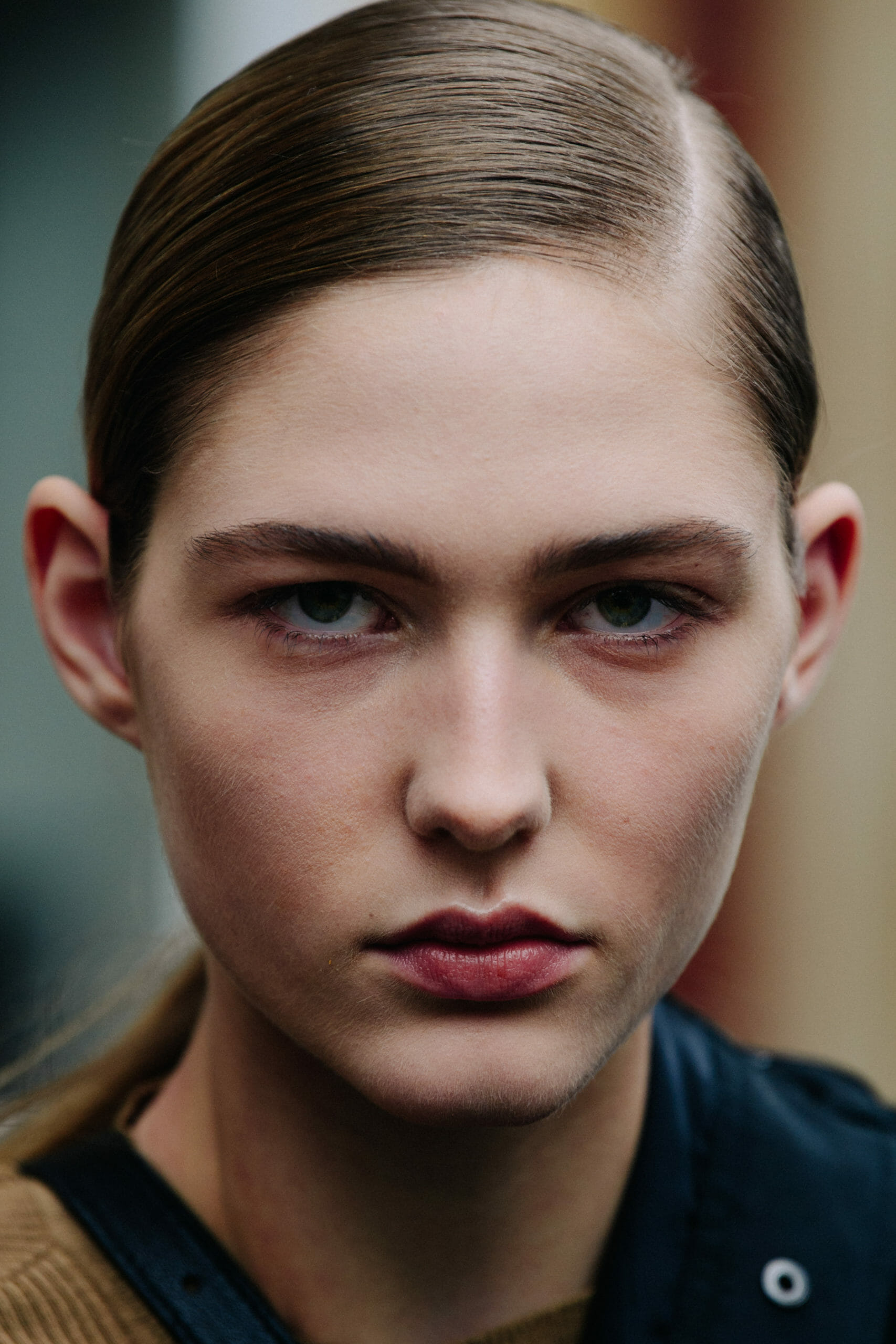 Model with tied hair