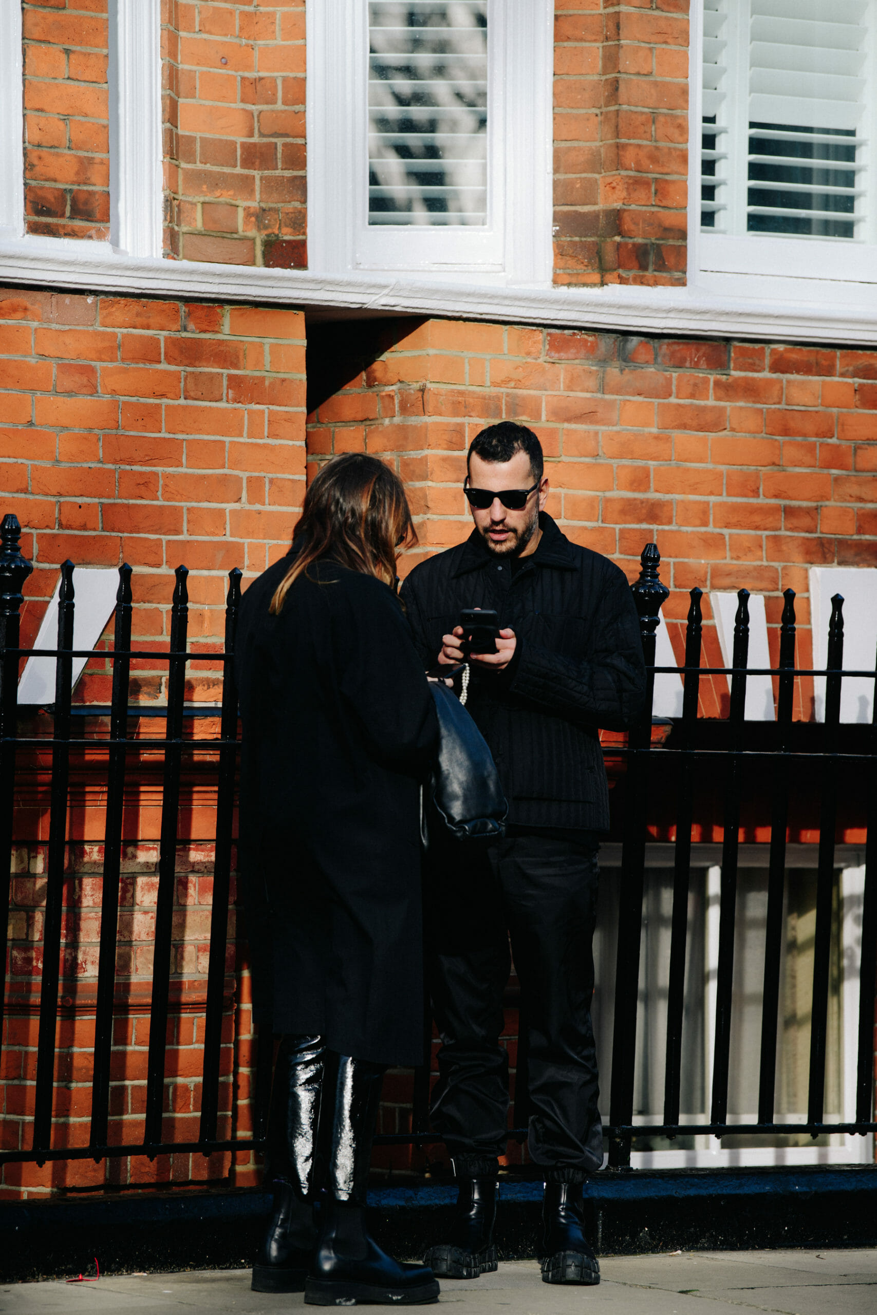 Couple wearing black