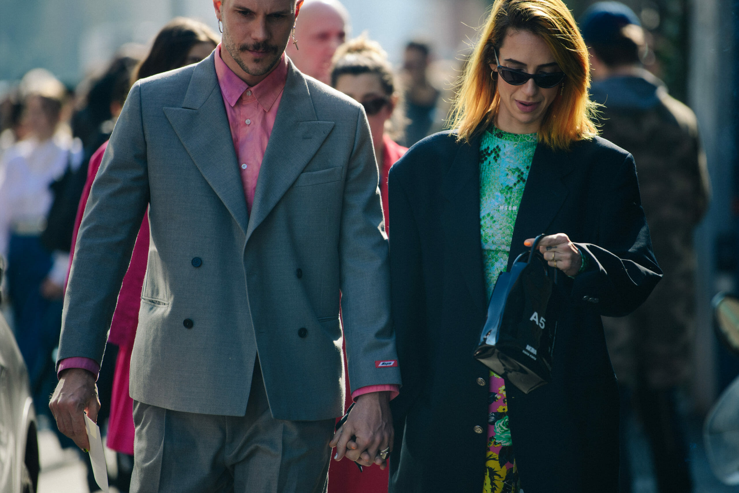 Couple with colourful hair