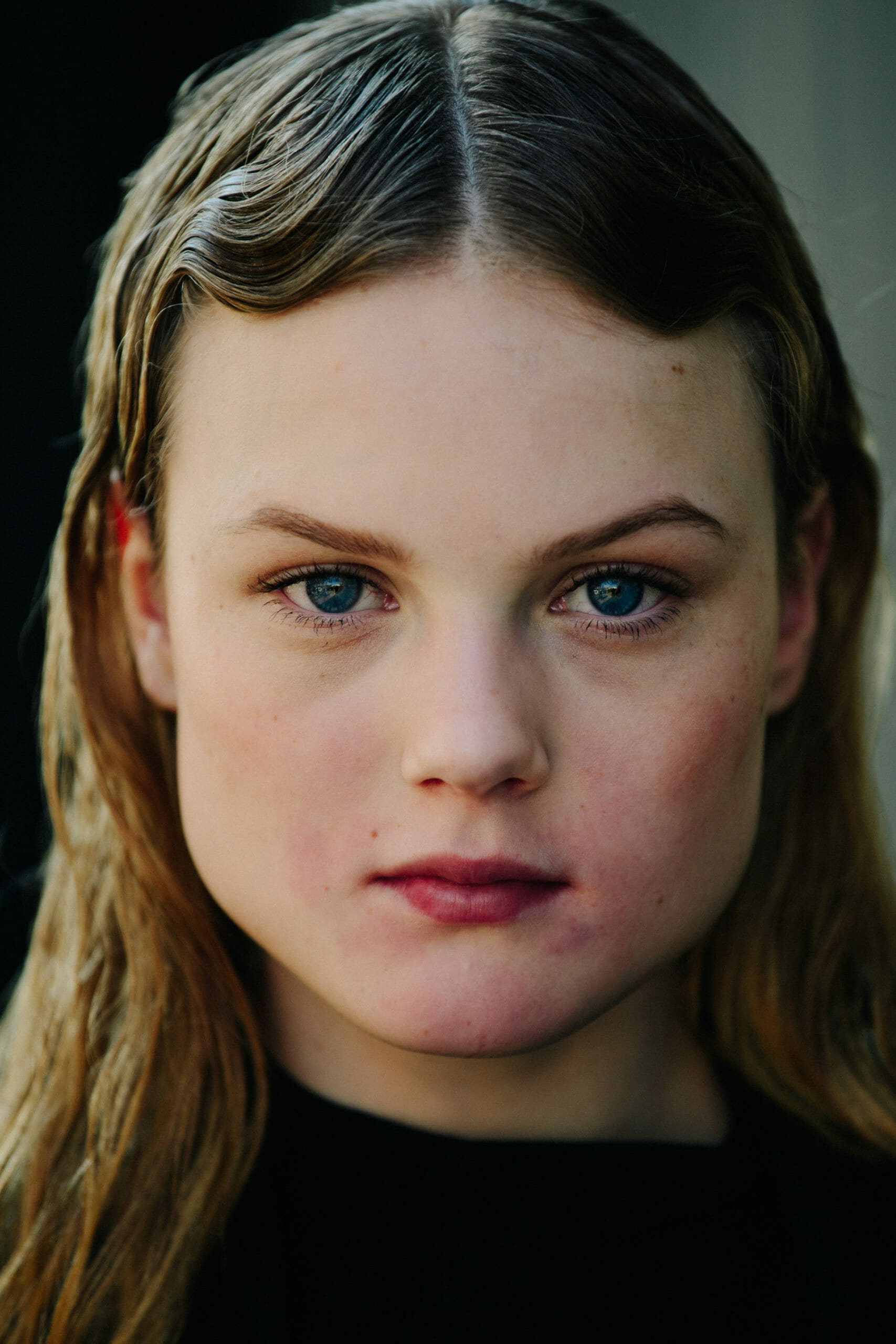 Model with blue eyes