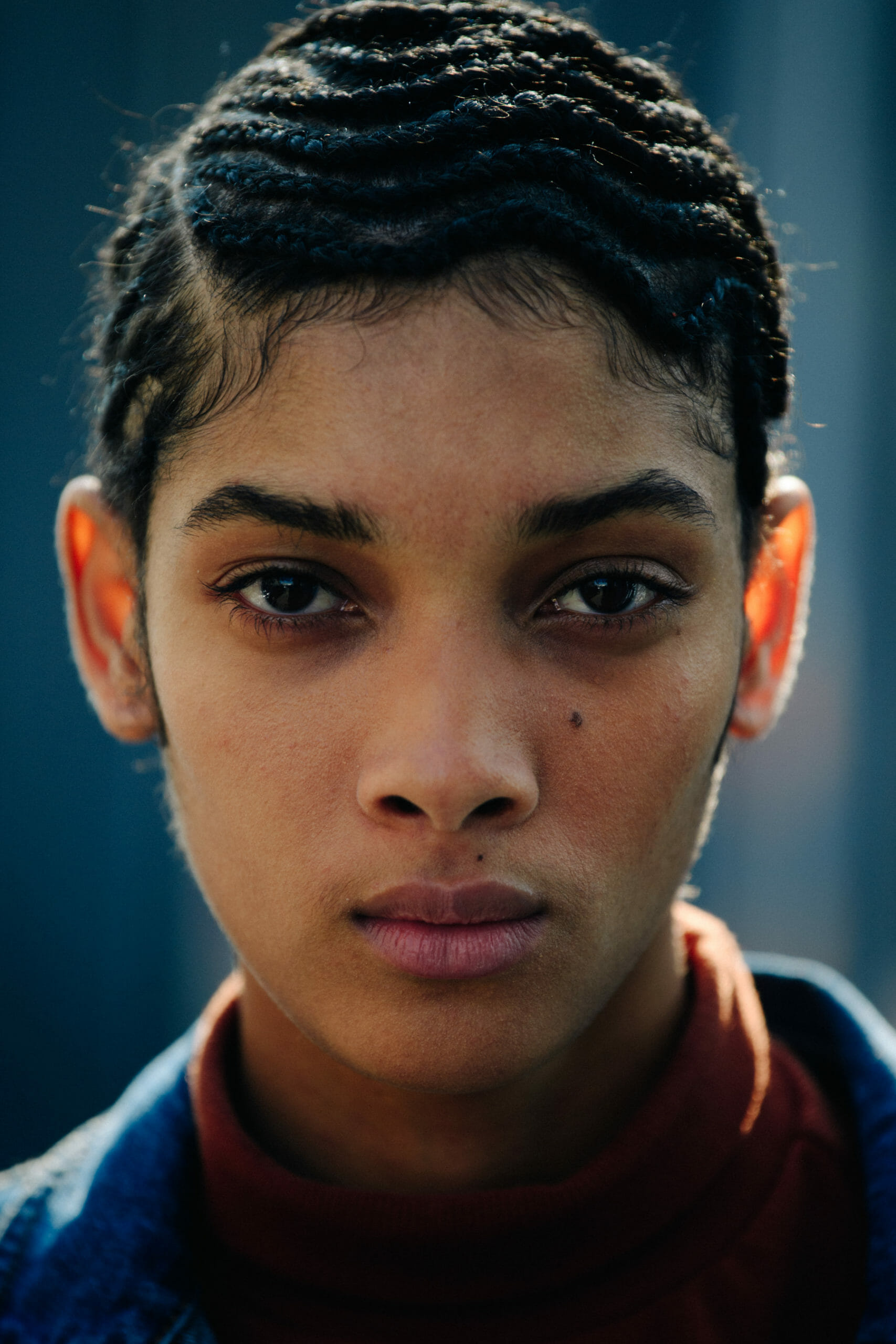 Model with dark eyes