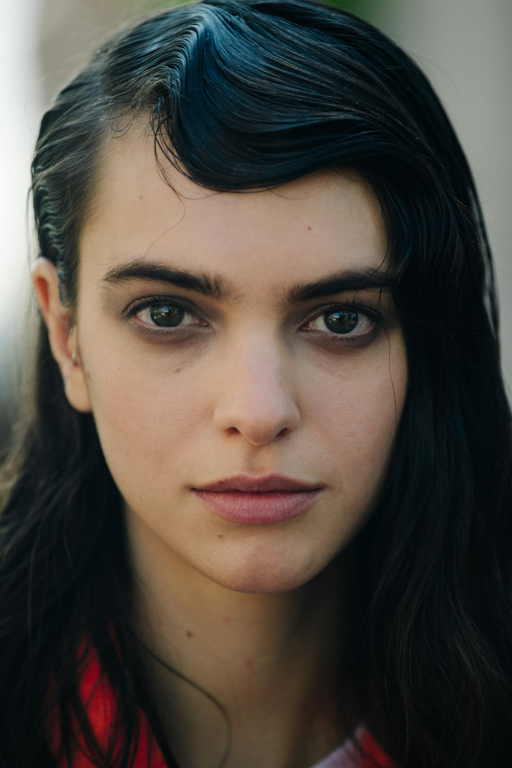 Model with dark eyes
