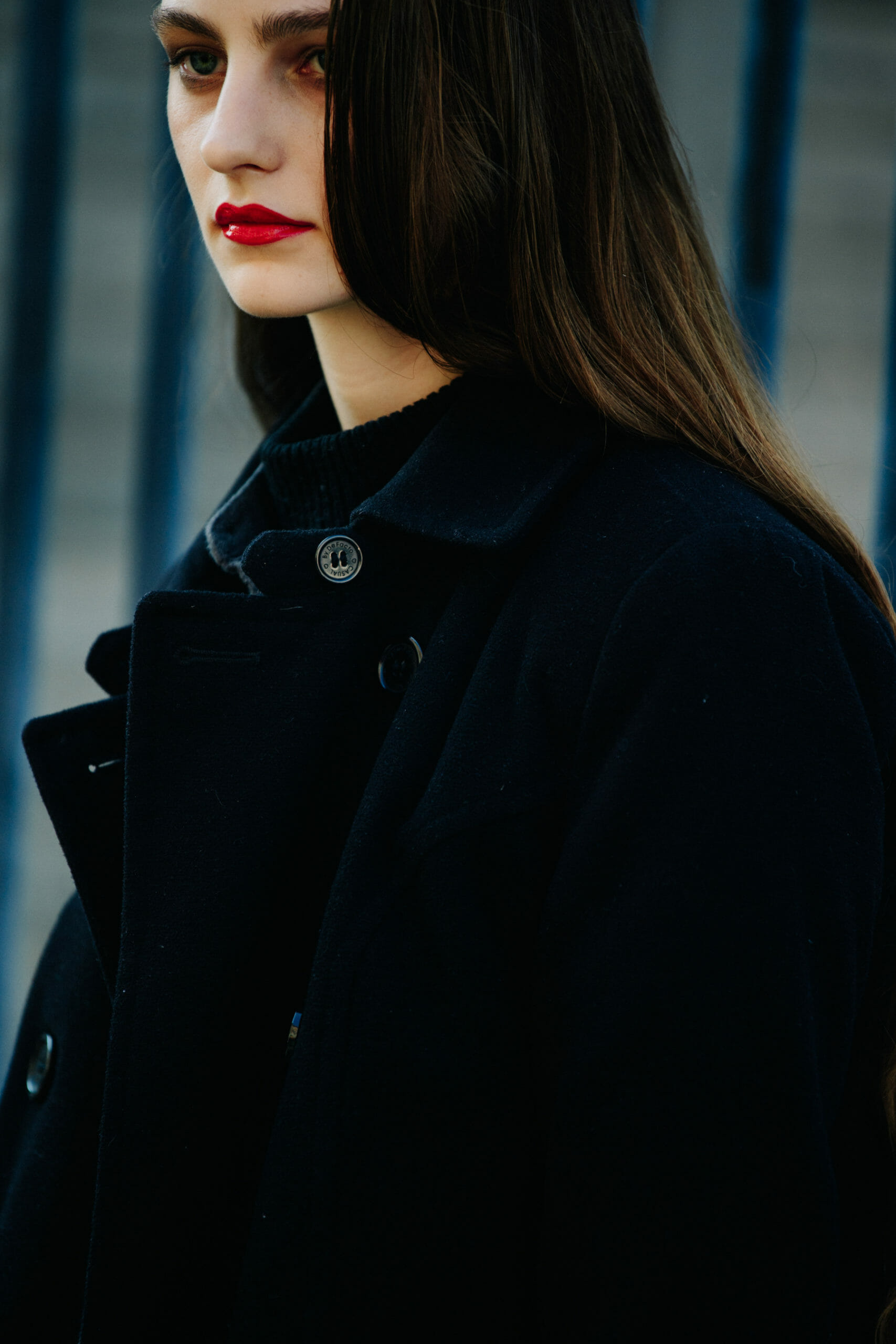 Model with red lipstick