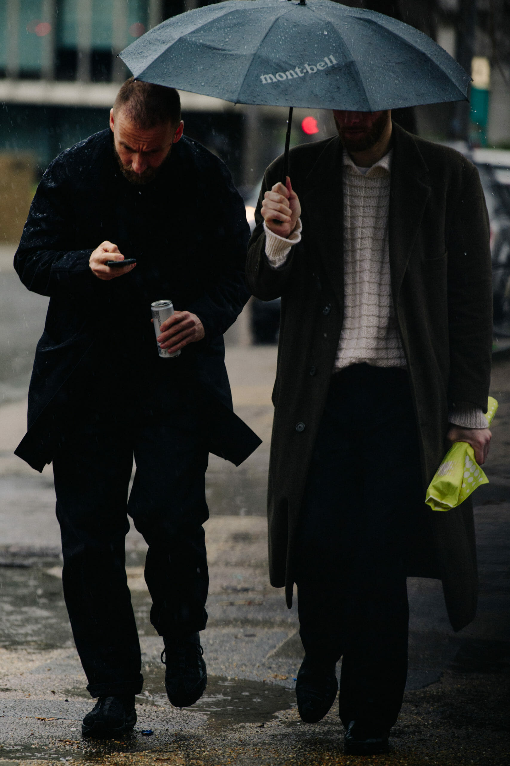 Men using Mont Bell umbrella