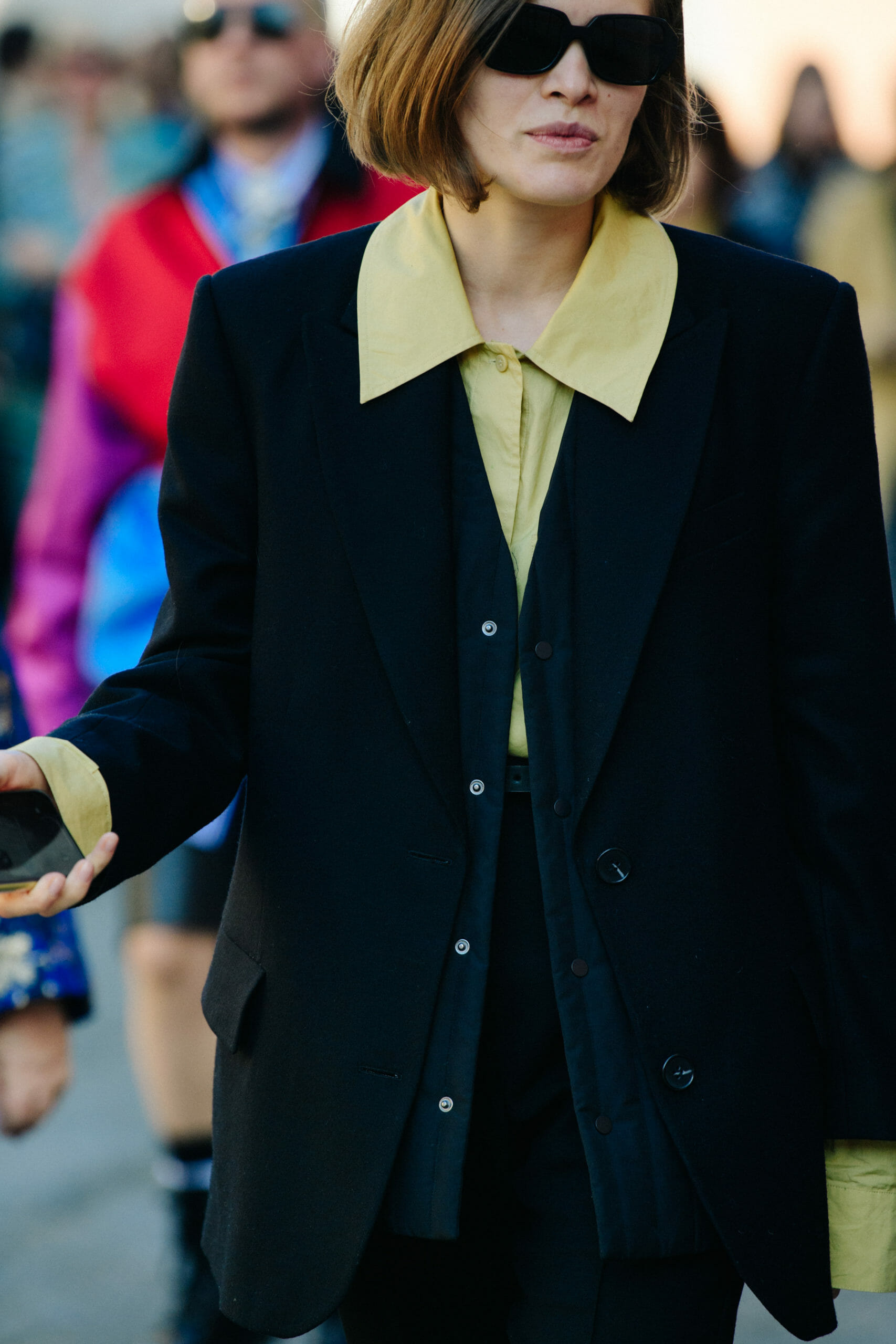 Woman wearing yellow shirt