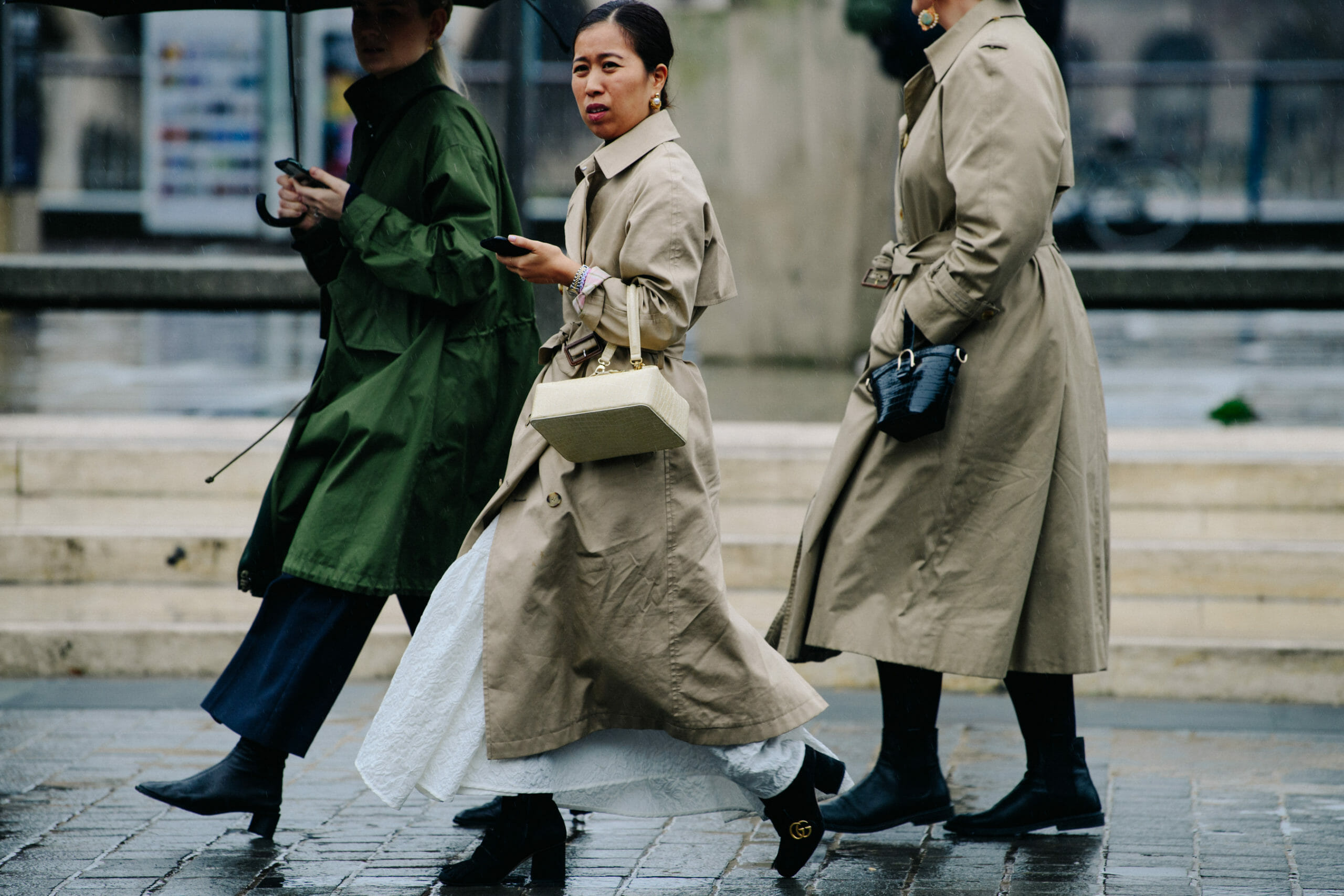 Women wearing long coats