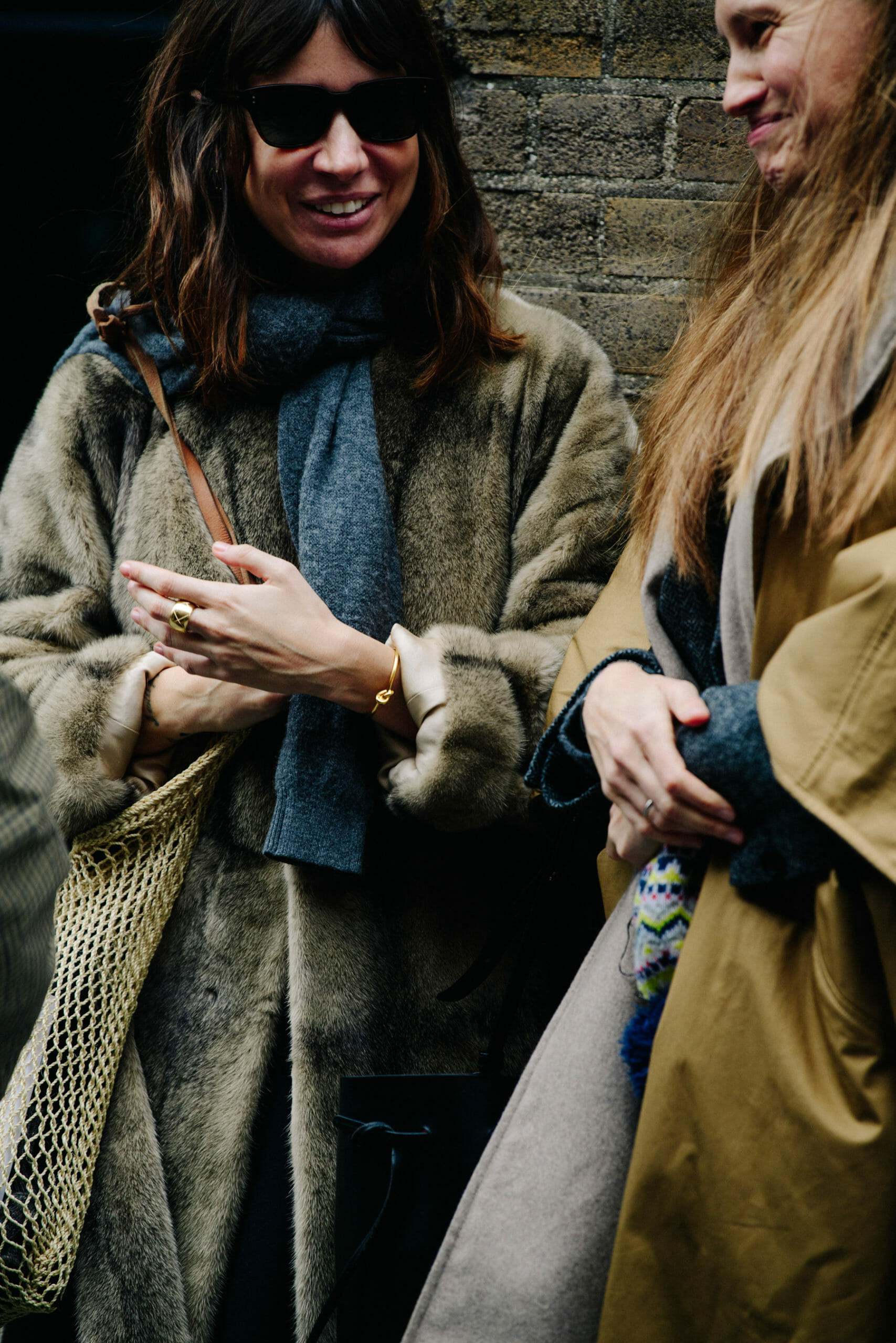 Woman wearing fur coat