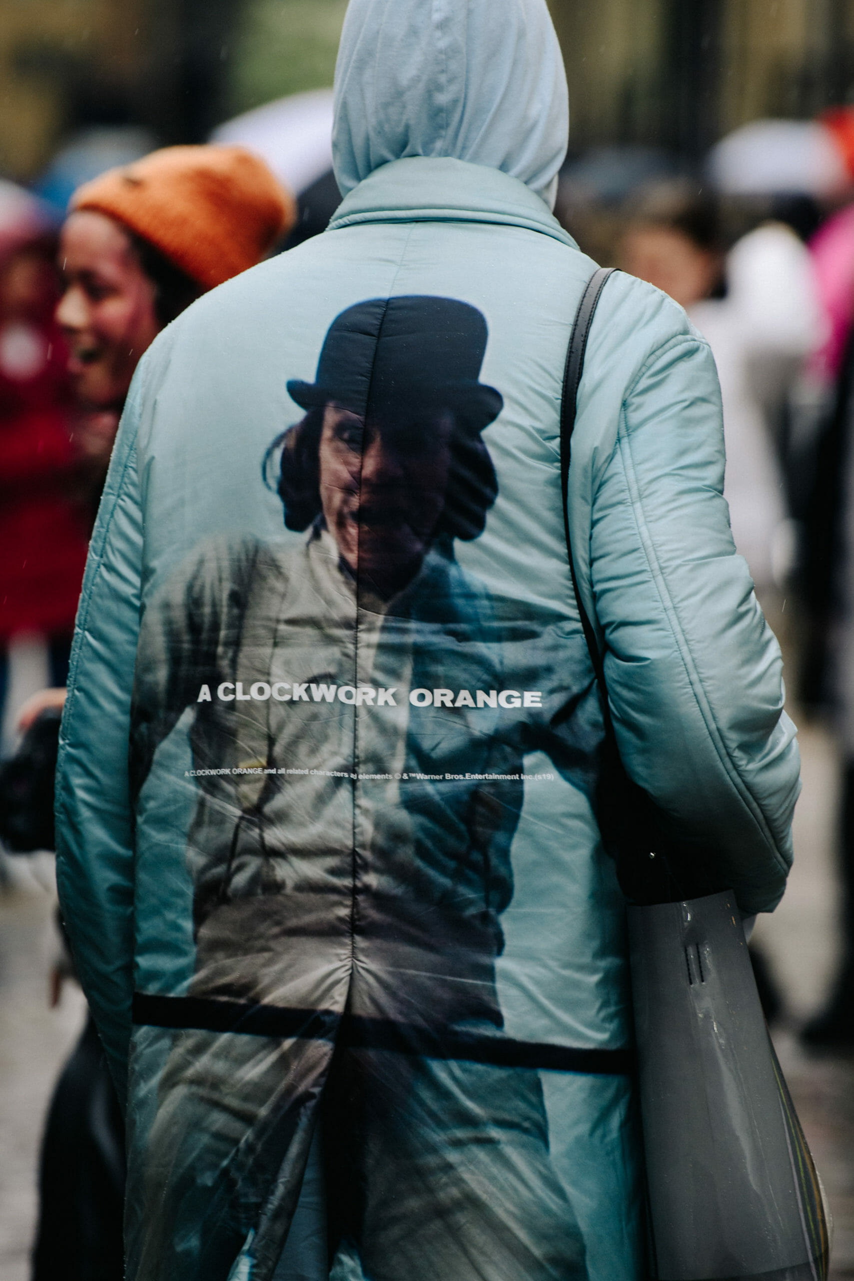 Man wearing graphic coat