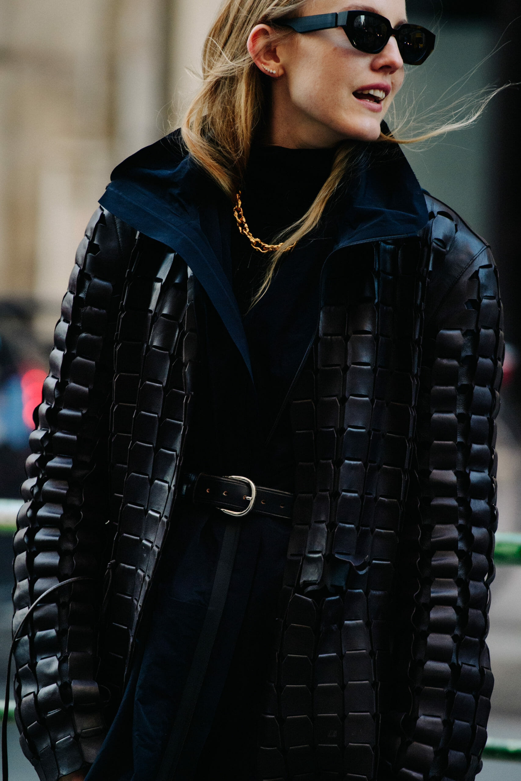 Woman wearing gold chain