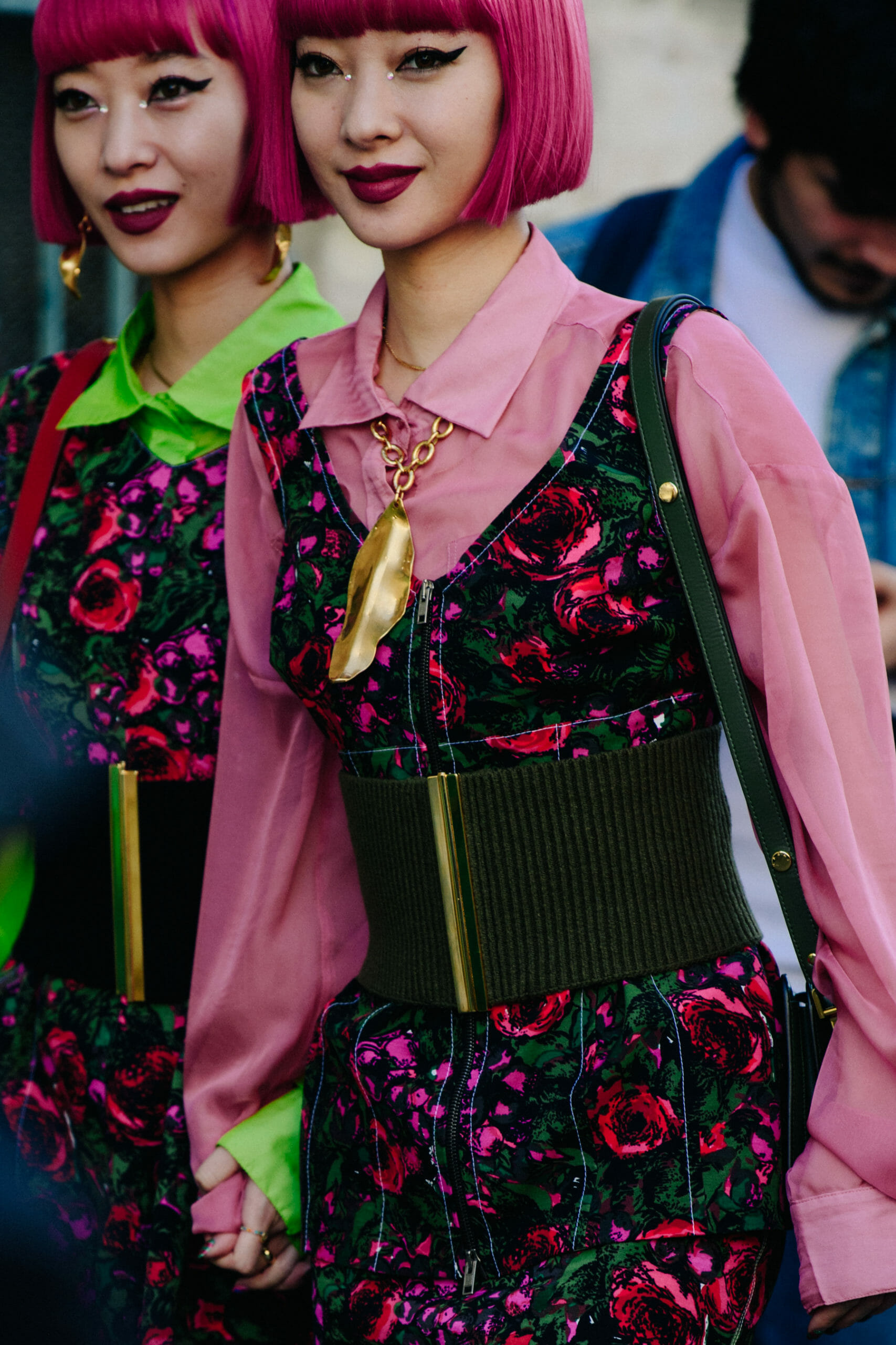 Japanese twins with pink hair