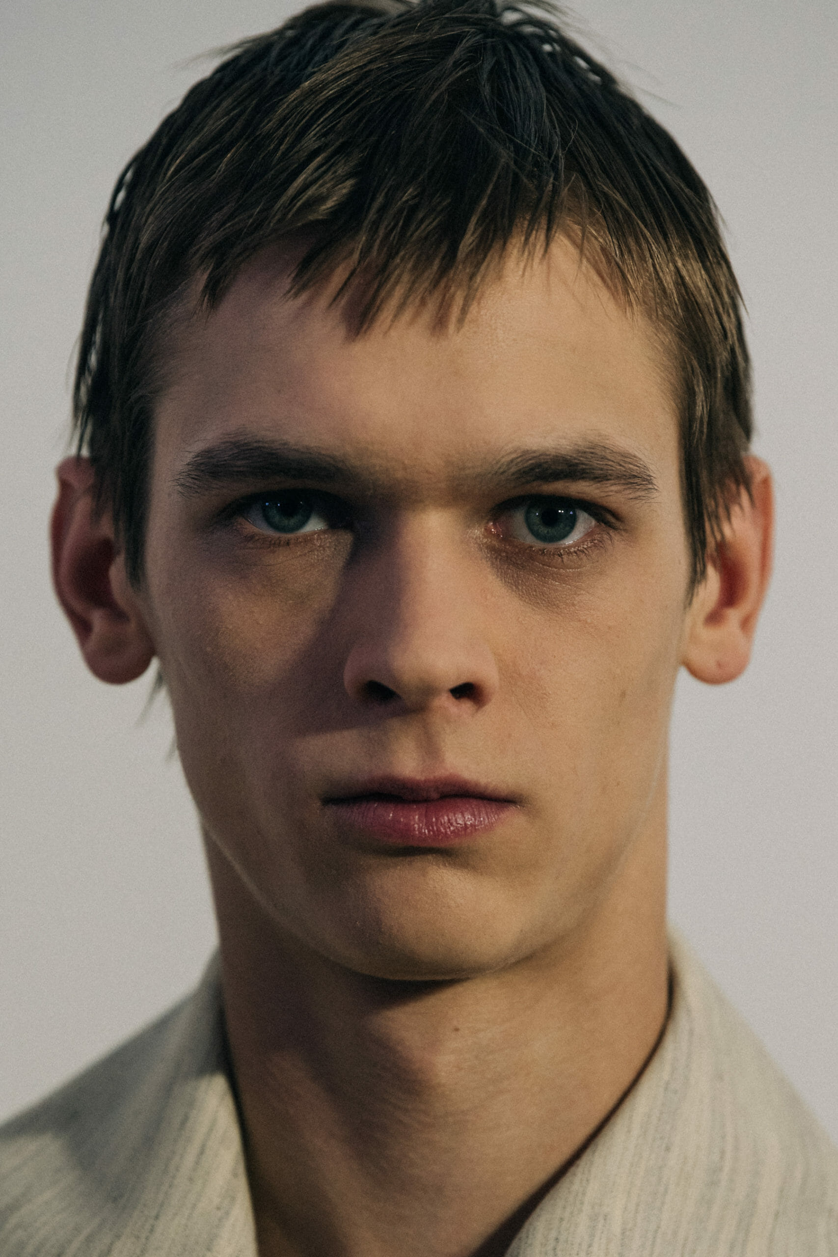 Model wearing white Acne outfit