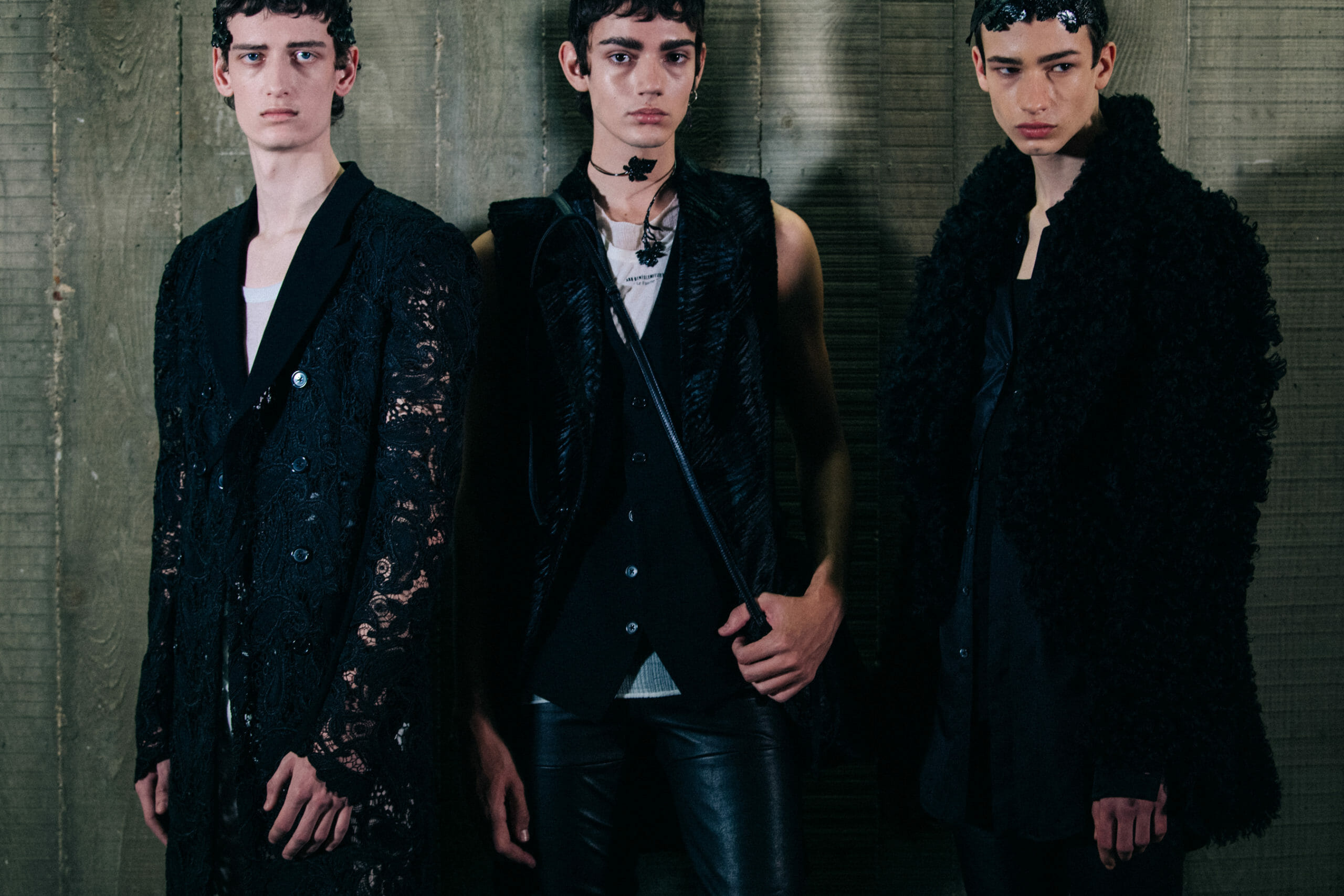 Model wearing black outfit at Ann Demeulemeester