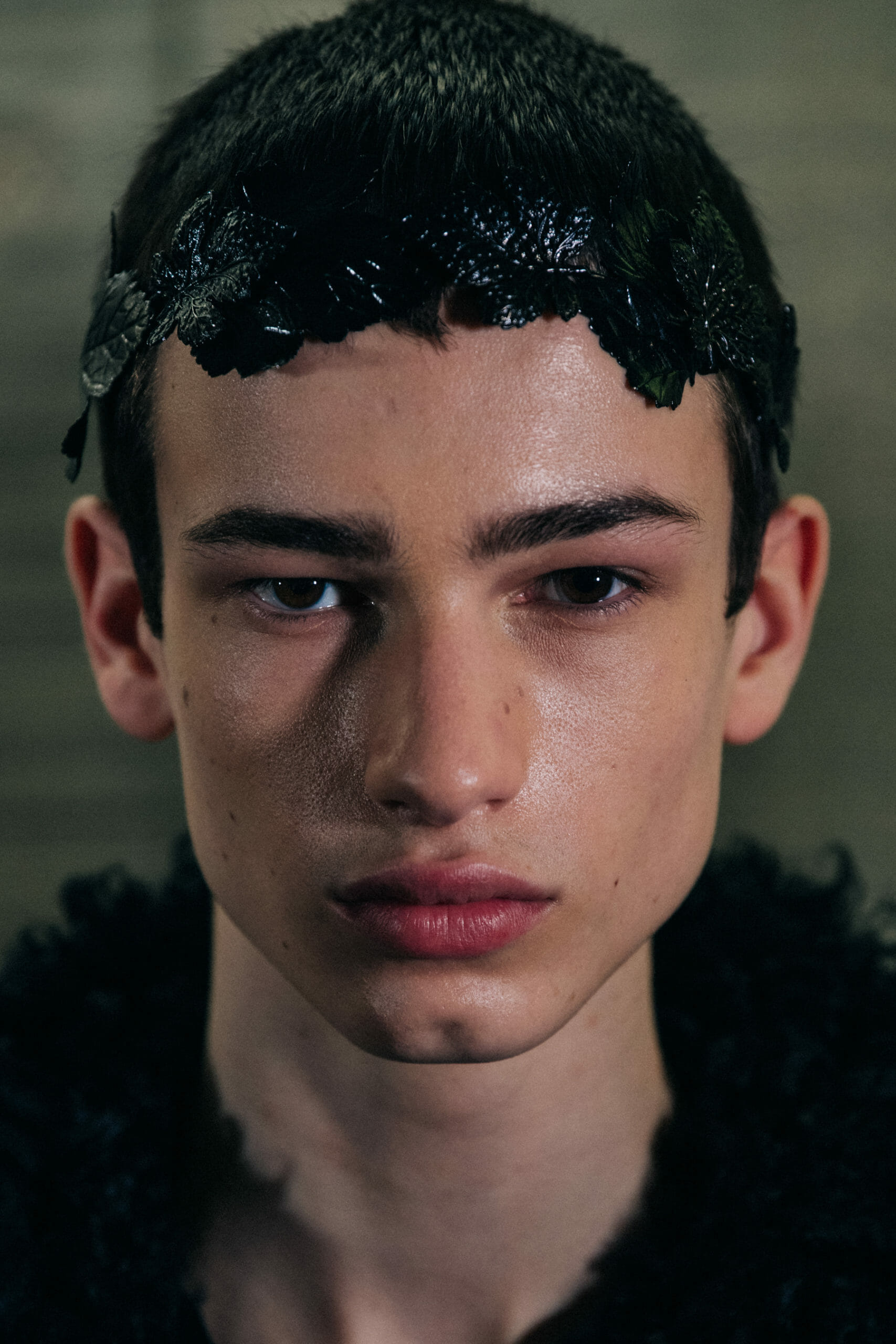 Model wearing black outfit at Ann Demeulemeester