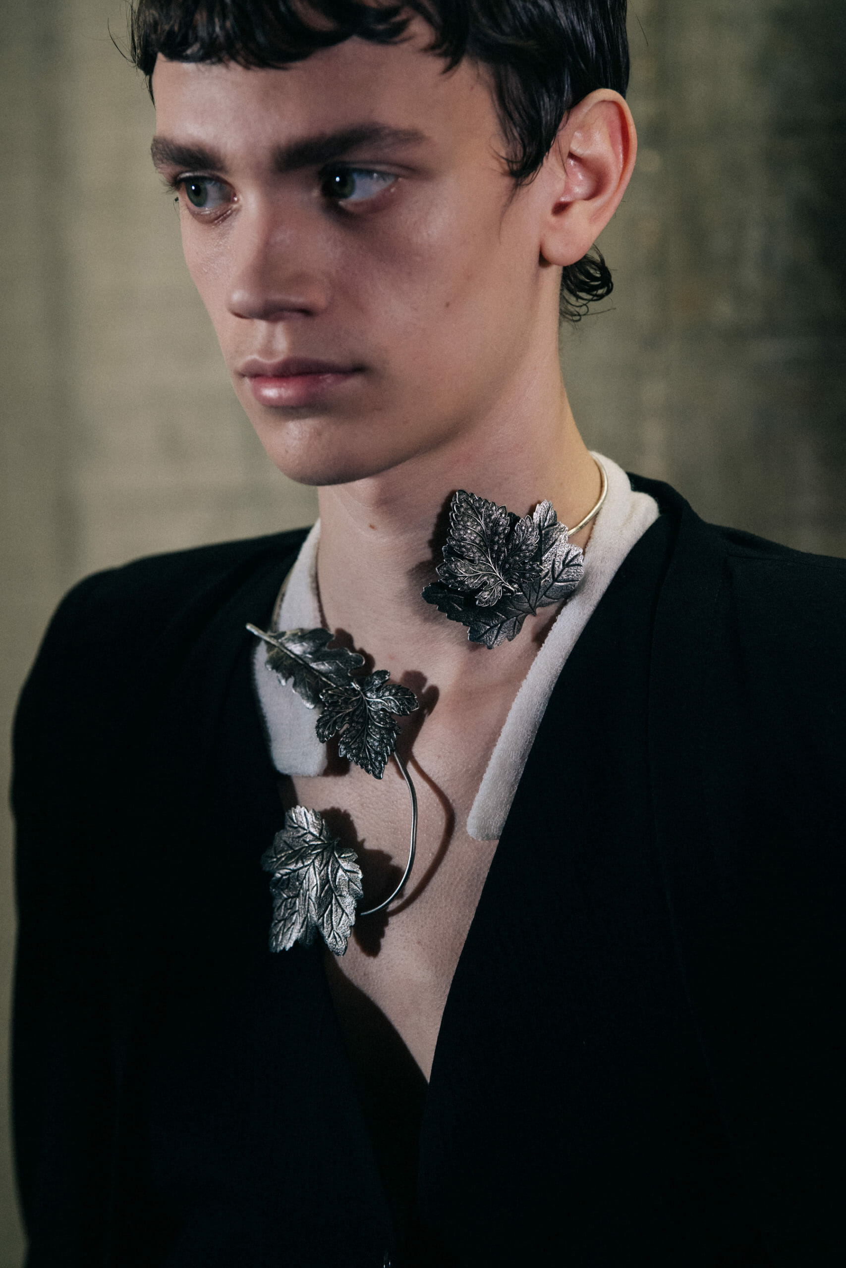 Model wearing black outfit at Ann Demeulemeester