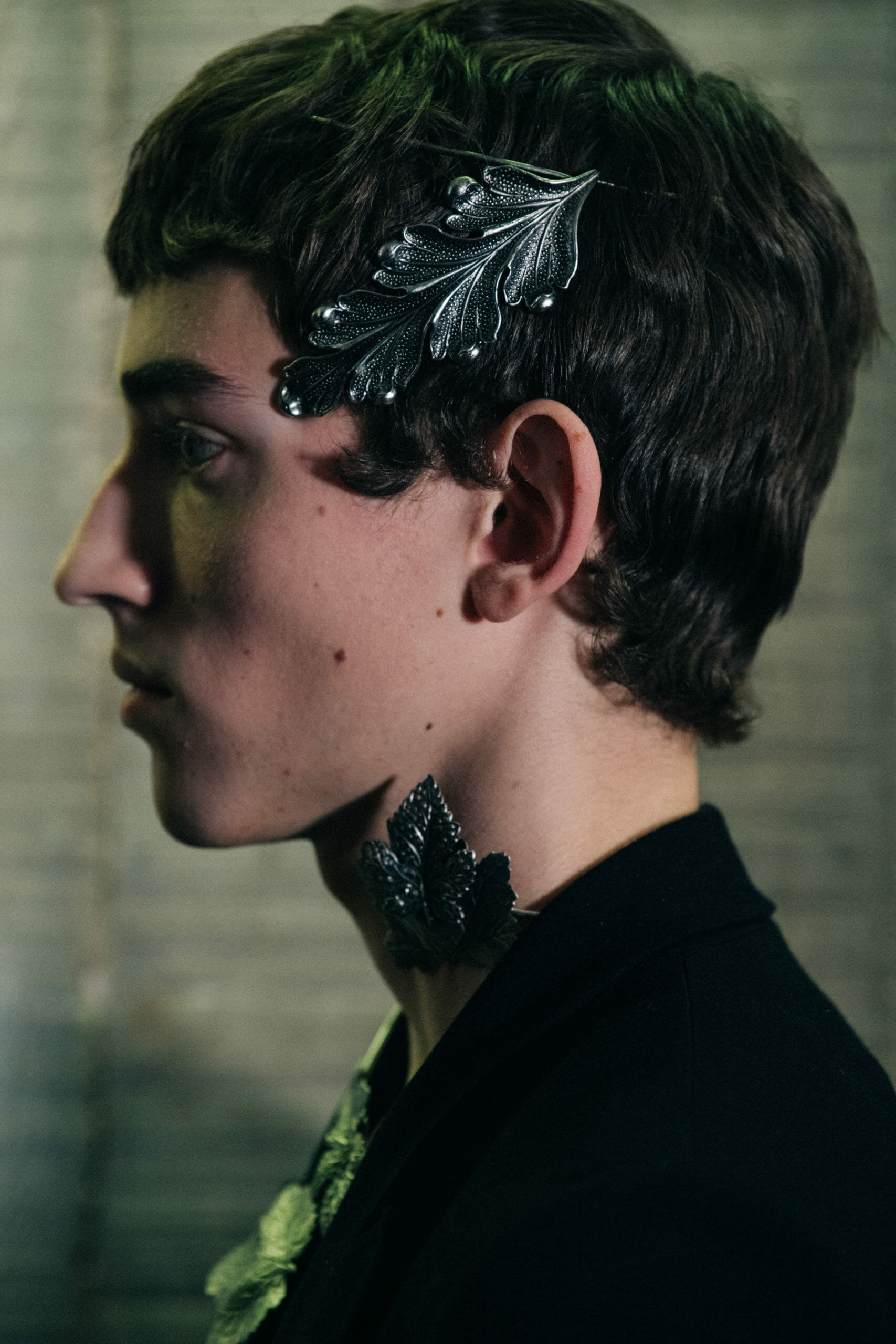 Model wearing black outfit at Ann Demeulemeester