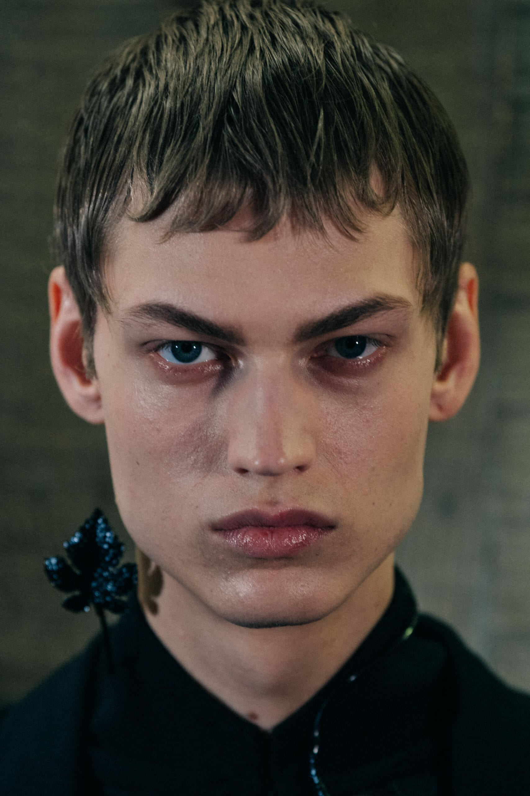 Model wearing black outfit at Ann Demeulemeester