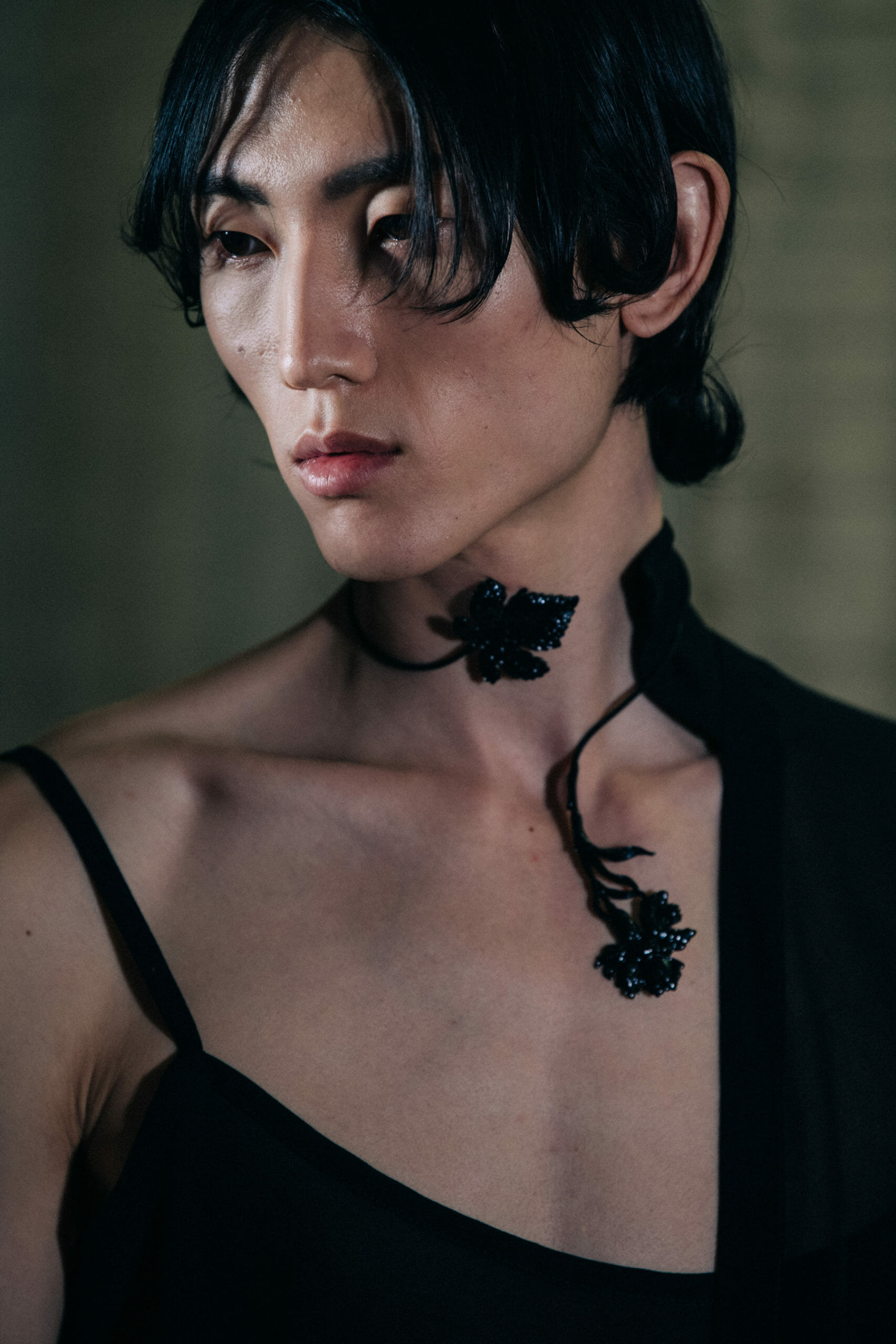 Model wearing black outfit at Ann Demeulemeester