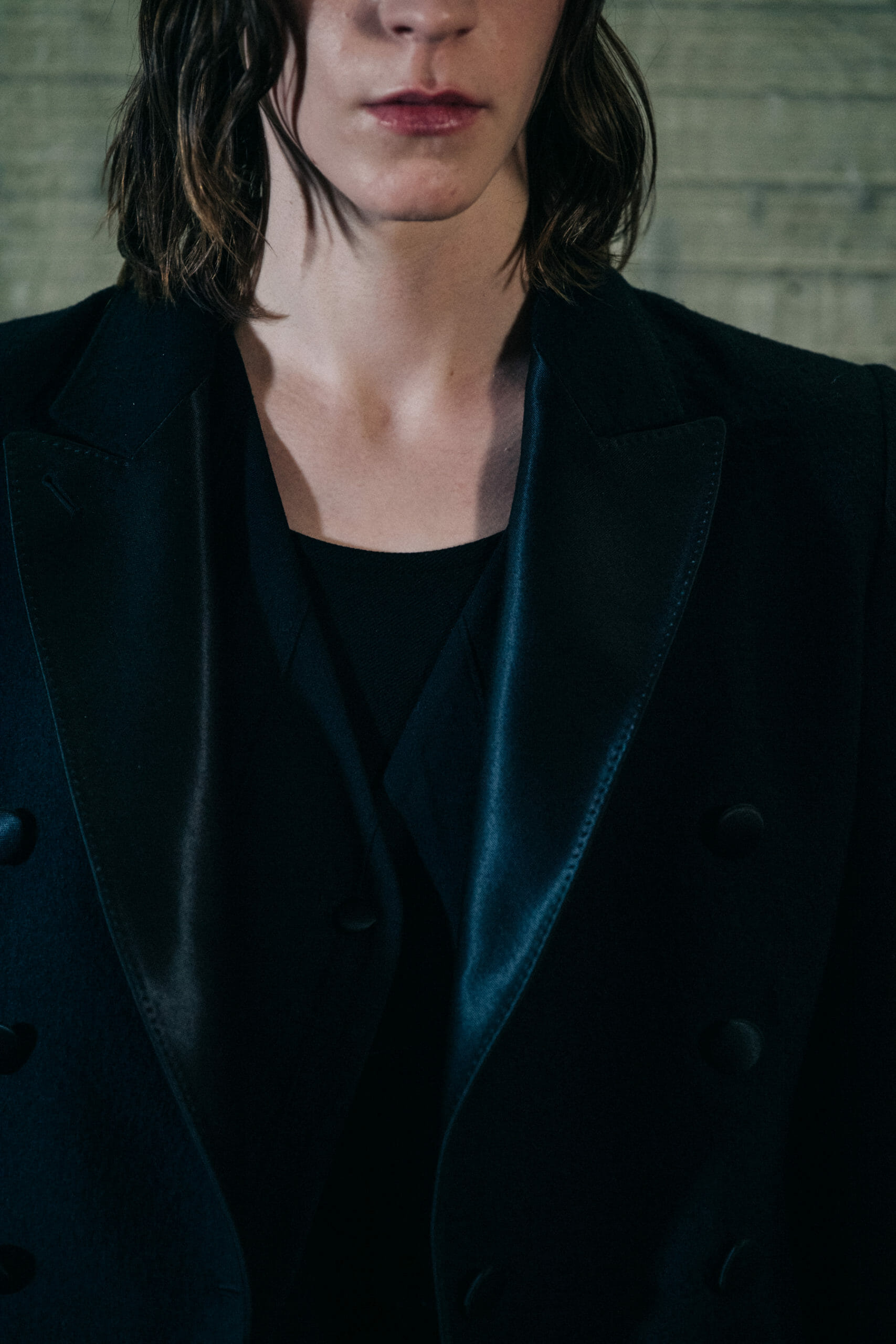 Model wearing black Ann Demeulemeester outfit
