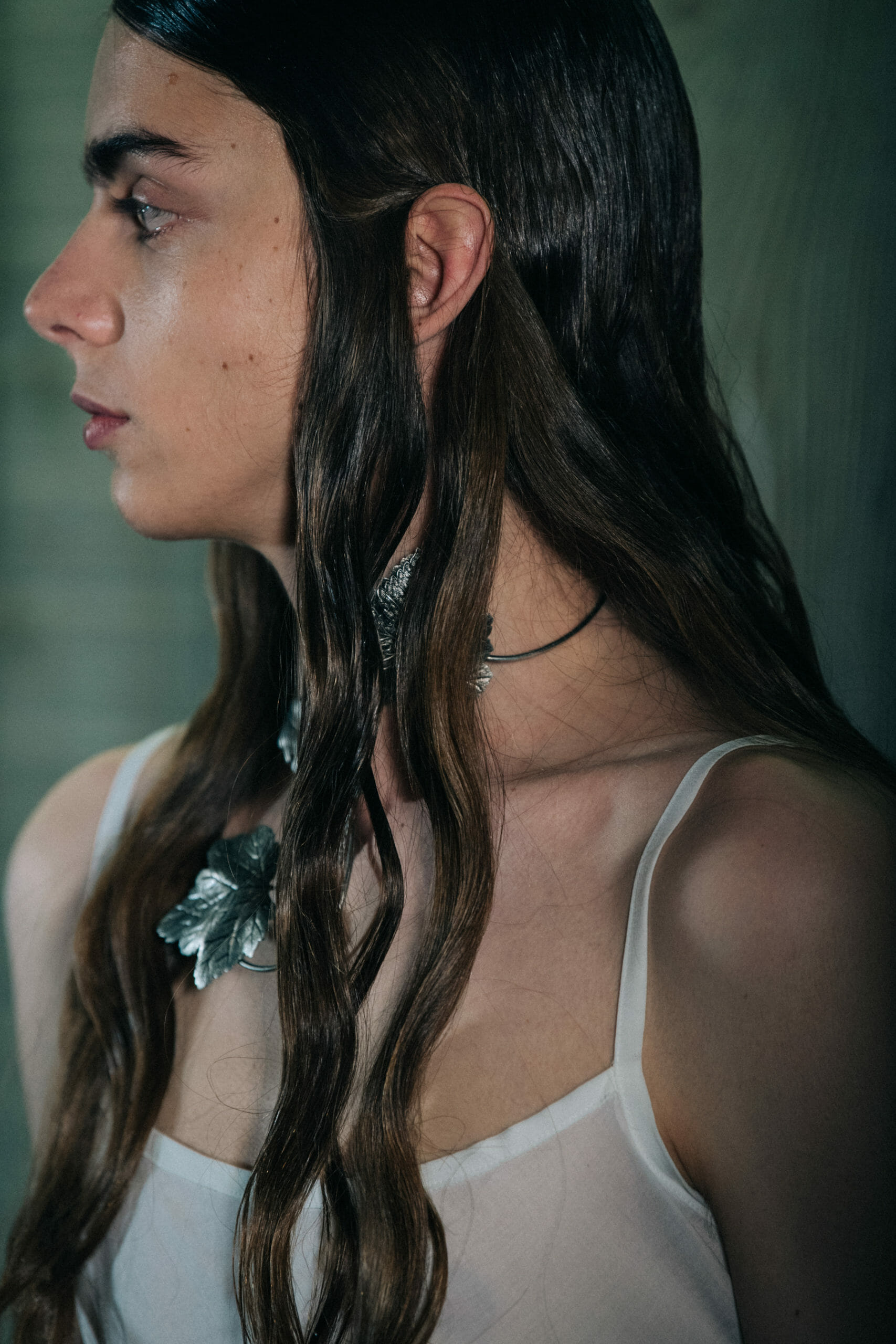 Model wearing light outfit at Ann Demeulemeester