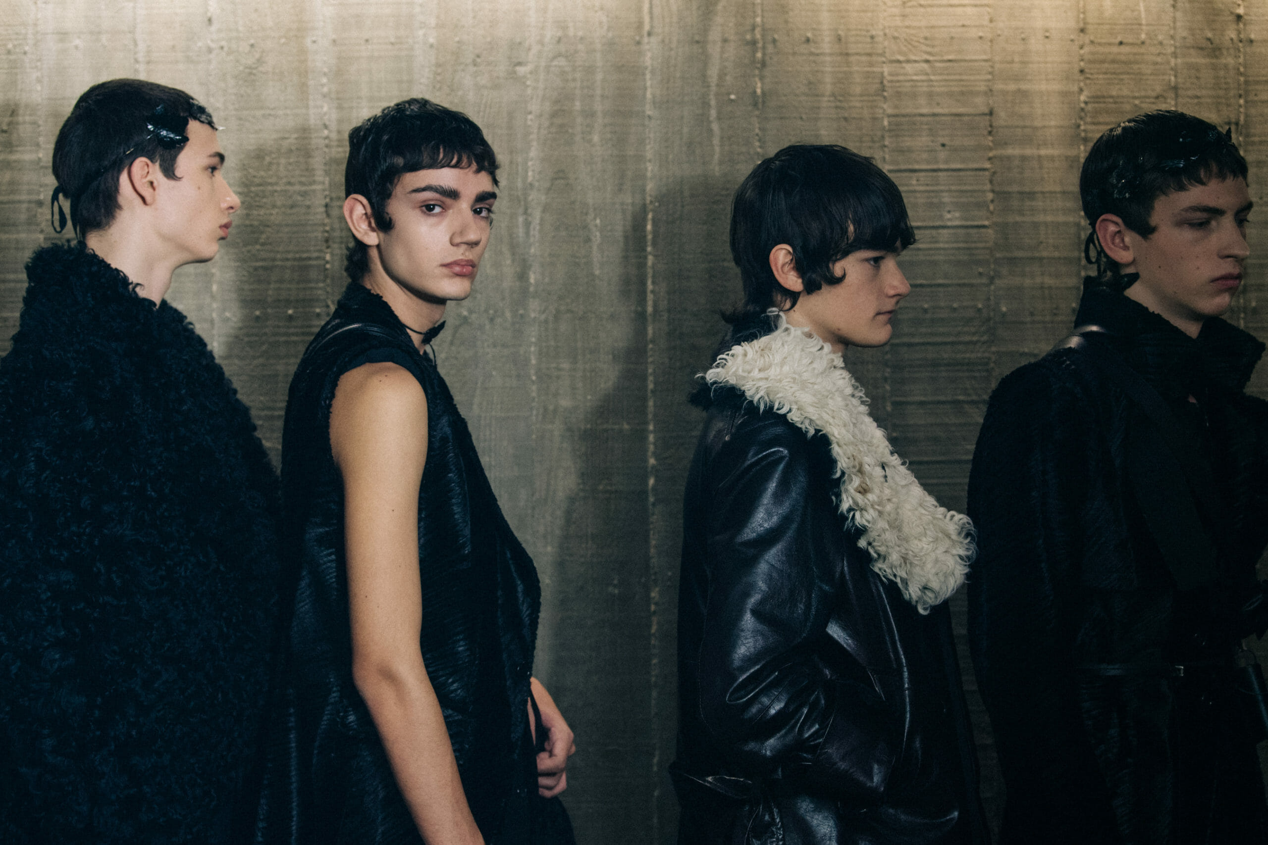 Model wearing black outfit at Ann Demeulemeester