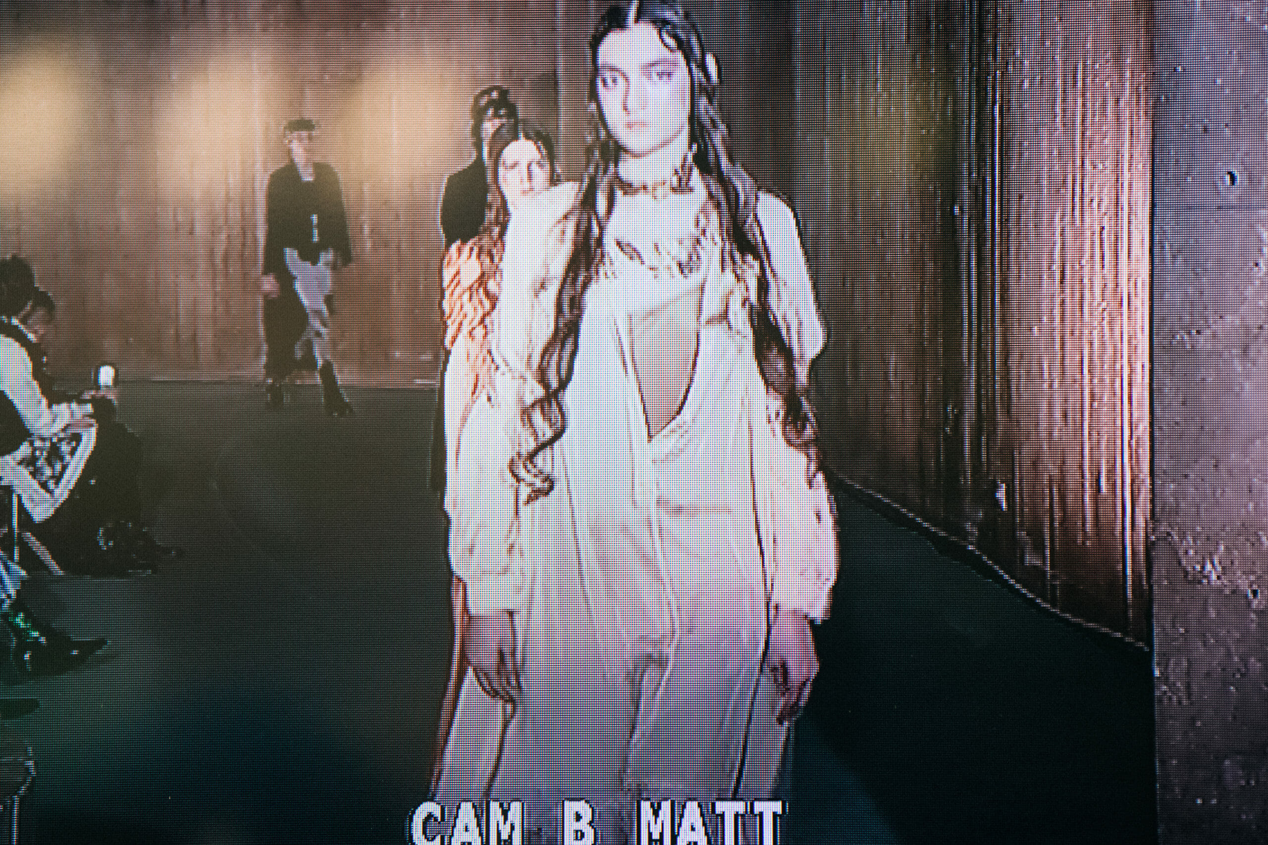 Model wearing gold leaves at Ann Demeulemeester