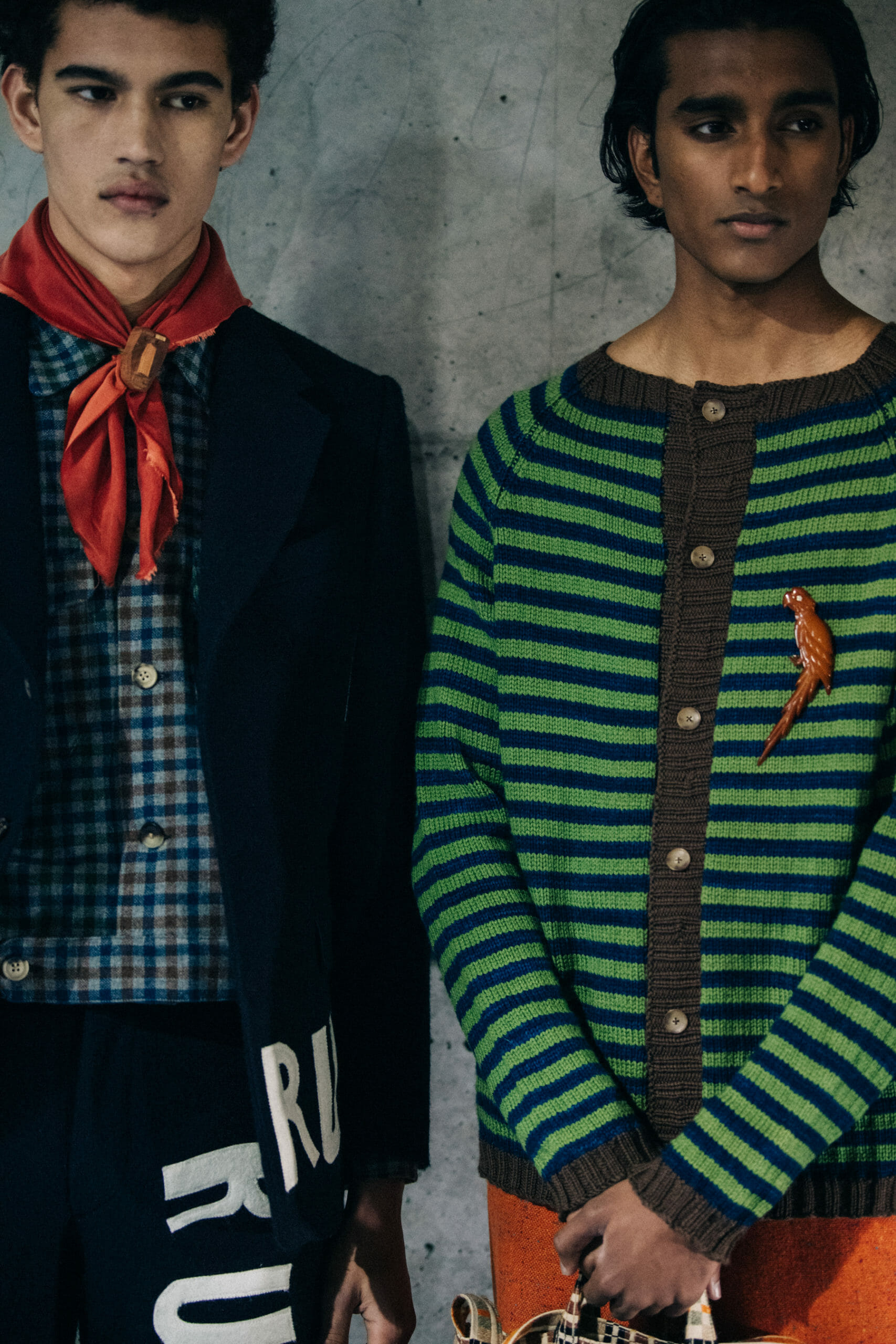 Models wearing neckerchief