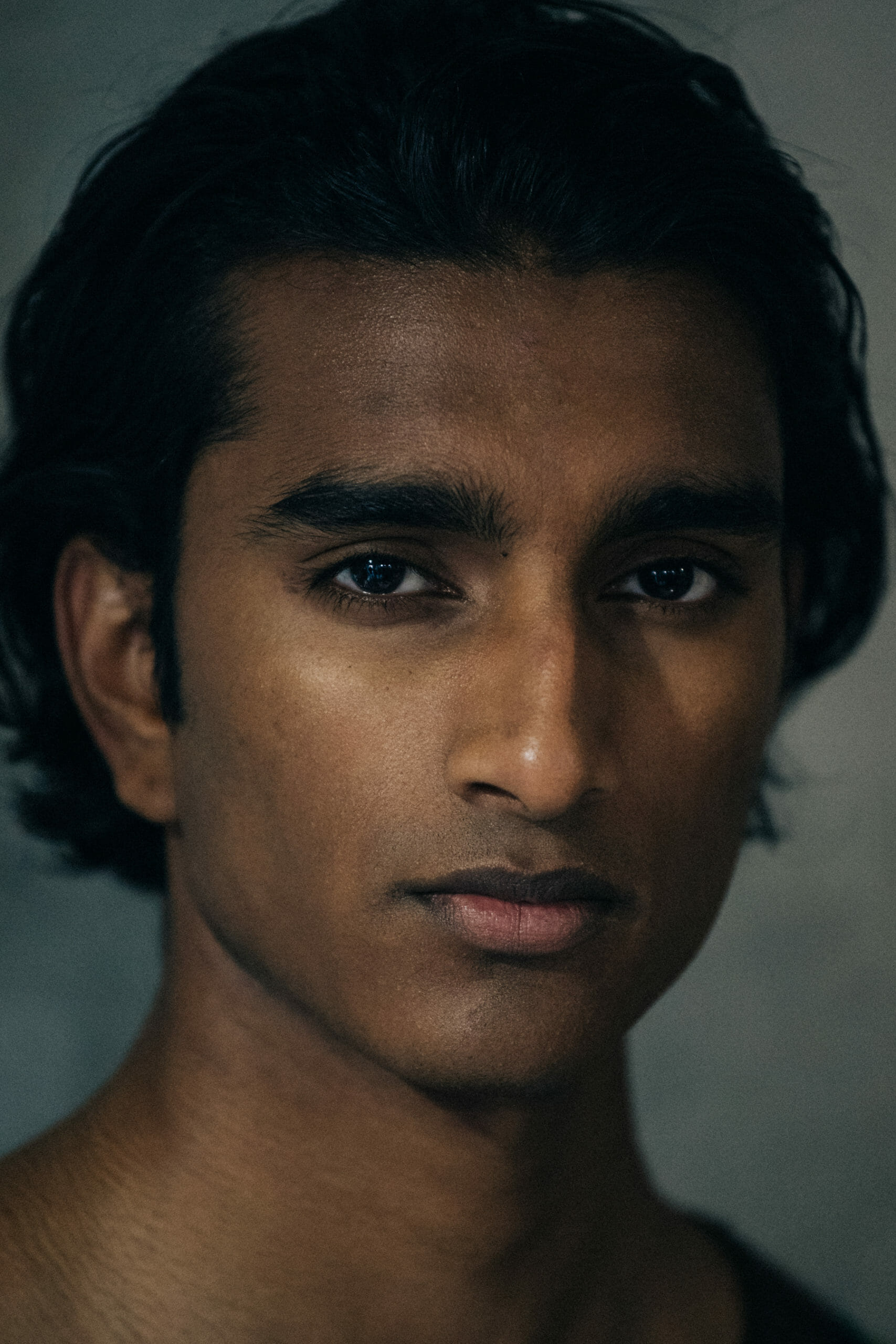 Model with long dark hair